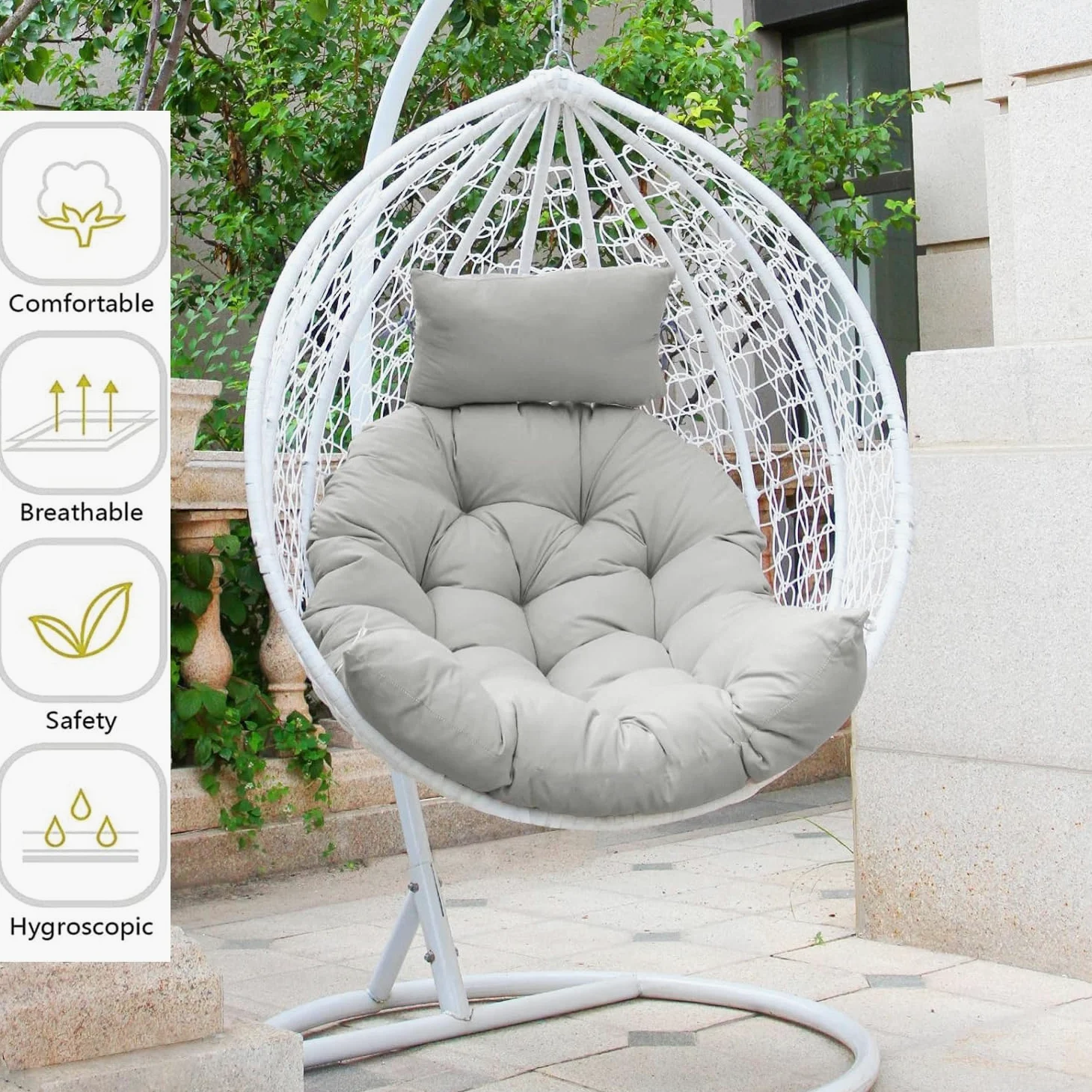 Hängesessel Kissen, Garten Polster, Auflage für Hängeschaukel, Hängekorb Sitzkissen, Waschbar Schaukelstuhl Sitzkissen Hängestuhl Sitzauflage(Apple Green)