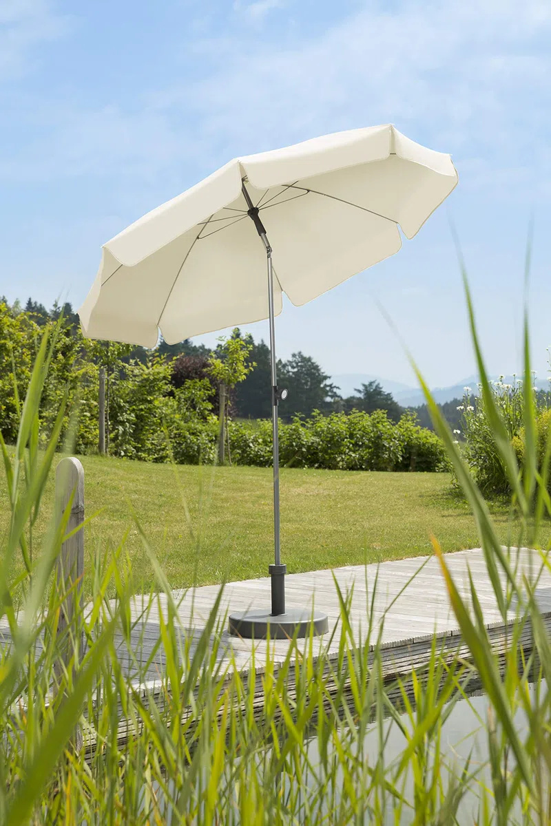 Schneider Sonnenschirm Locarno, natur, 200 cm rund, Gestell Stahl, Bespannung Polyester, 2.4 kg