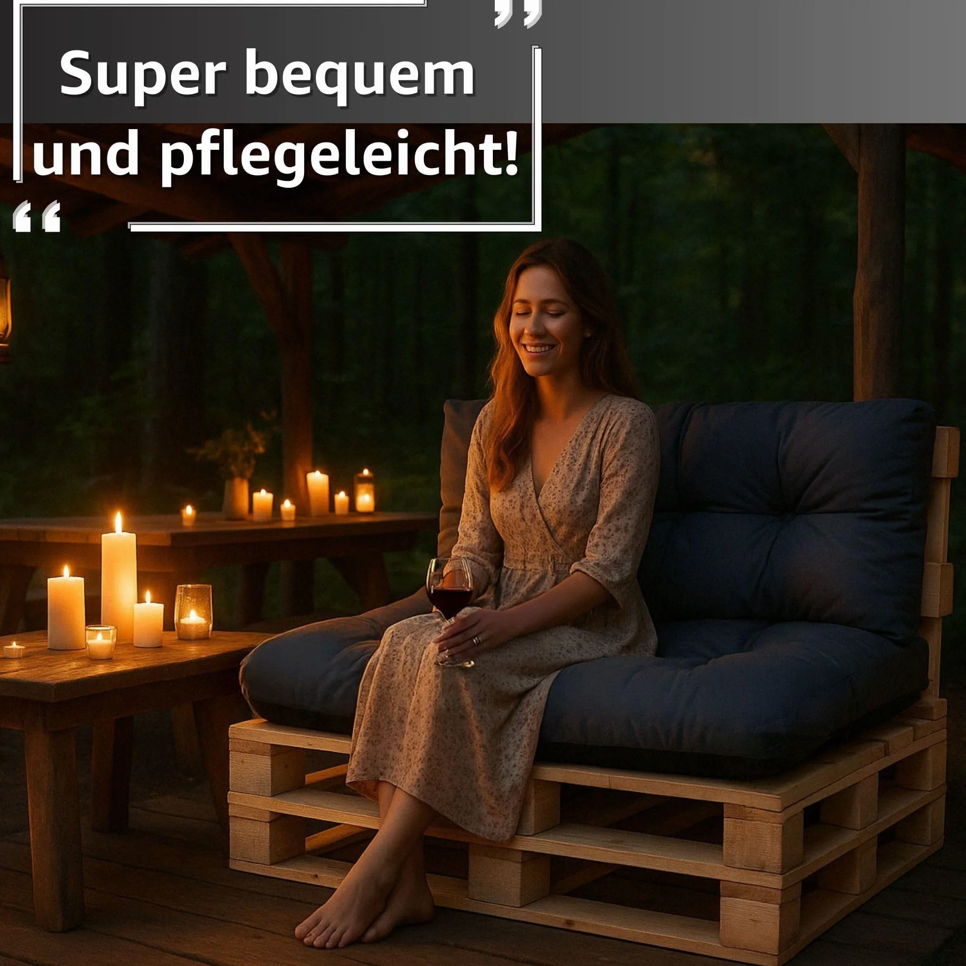 Amazinggirl Palettenkissen Outdoor Kissen Set: Rückenkissen 120x40 cm und Sitzkissen 120x80 cm - Auflagen für Paletten Europaletten Palettensofa und Palettenmöbel Palettenpolster Bordeaux