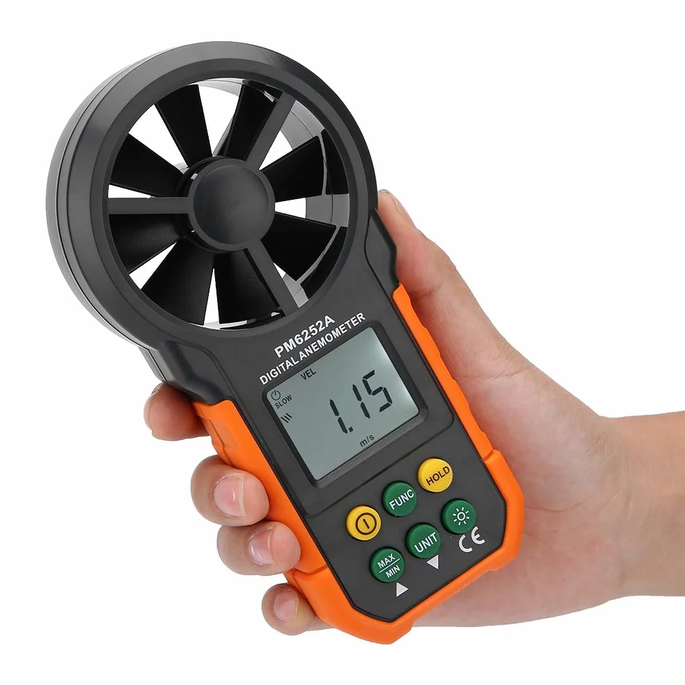 PM6252A Digitaler LCD-Windgeschwindigkeitsmesser Hand-Windmesser