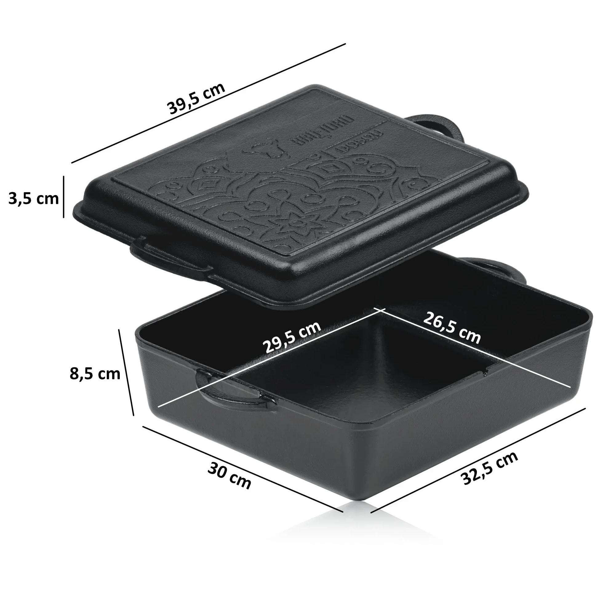 BBQ-Toro Ultimate Dutch Oven Pan mit PRO3+ Beschichtung | Gusseisen Kochtopf | 10,5 Liter Gusstopf | preseasoned - bereits eingebrannt | Bräter mit Deckel, Schmortopf