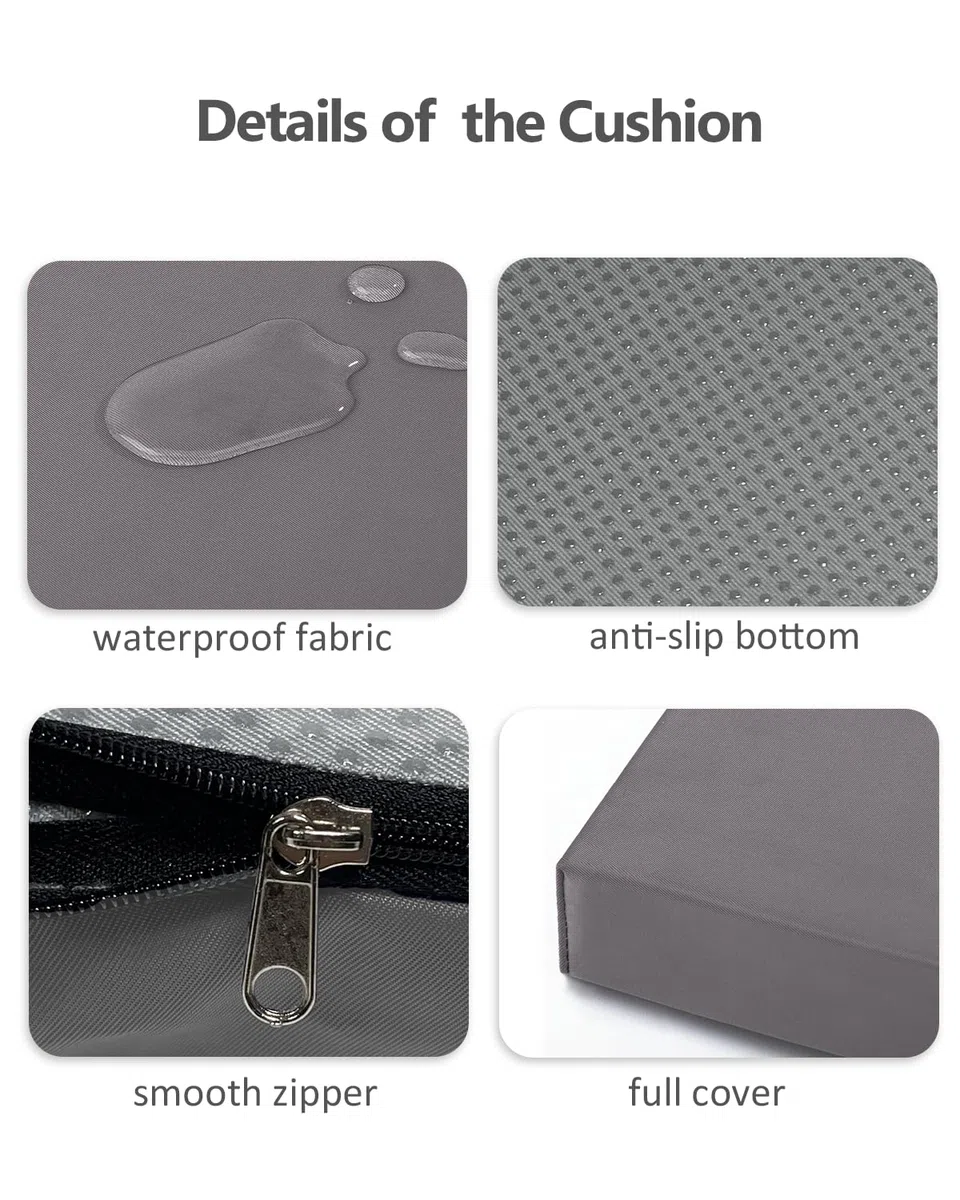 OutStep 100x40x5 cm Bankkissen für den Außenbereich, verstärkte, wasserdichte Sitzkissen, hochdichte Bankauflage mit Rutschfester Unterseite, Outdoor-Kissen für Schaukelmöbel (grau)