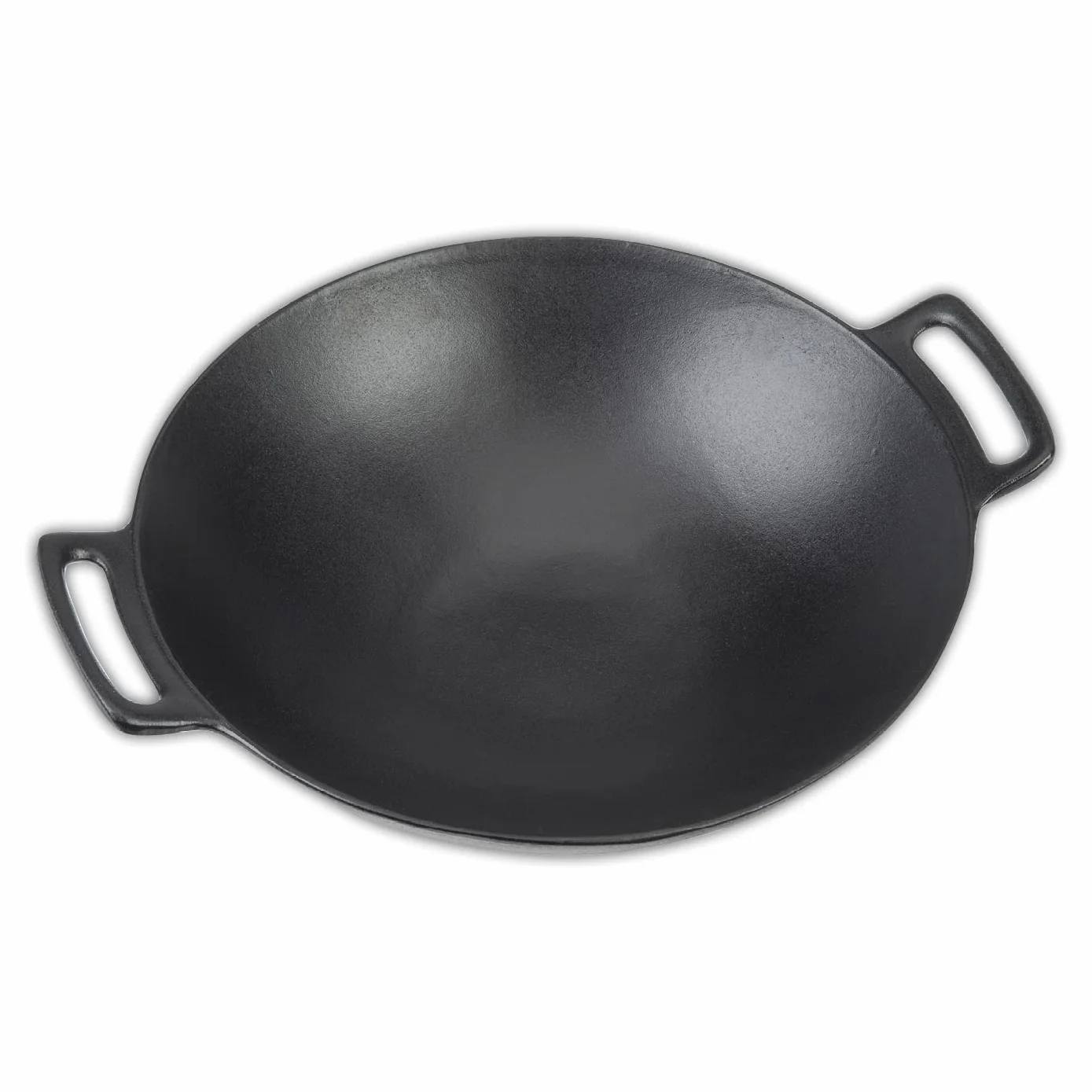 Landmann Grillwok | Hochwertiger Wok aus emailliertem Gusseisen (Ø 36 cm) | Optimale Hitzeverteilung und Hitzespeicherung | Mit abgeflachten Boden passend für Grillroste | 38 x 46 x 13,5 cm [Schwarz]