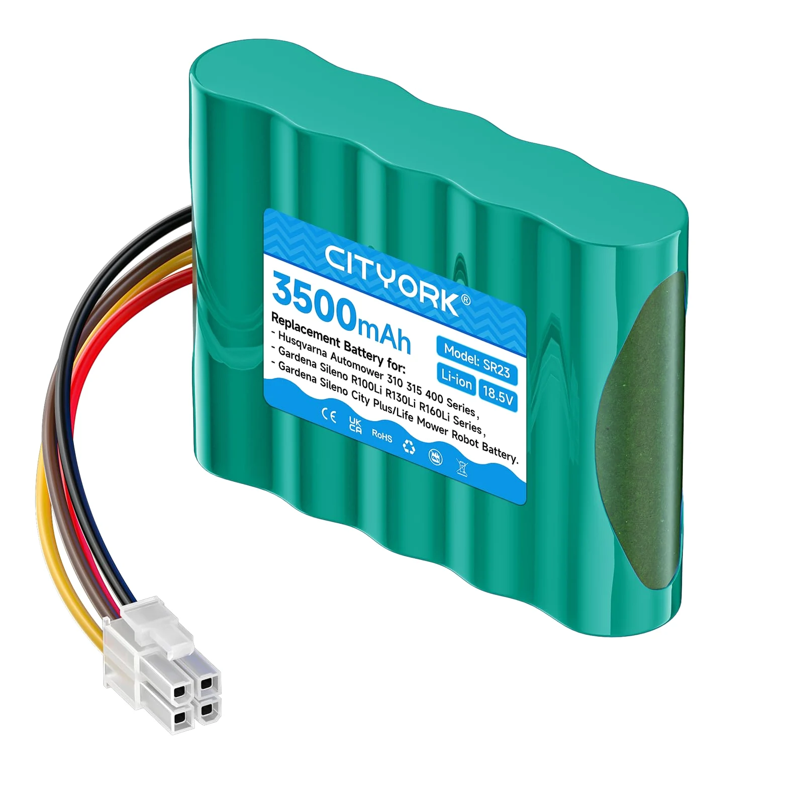 CITYORK 3500mAh Ersatzakku für Gardena Sileno R100Li R130Li R160Li, Gardena Sileno+ City/Life, für Husqvarna Automower 310 315 Rasenroboter, Rasenmäher Akku (18,5V, Li-ion)