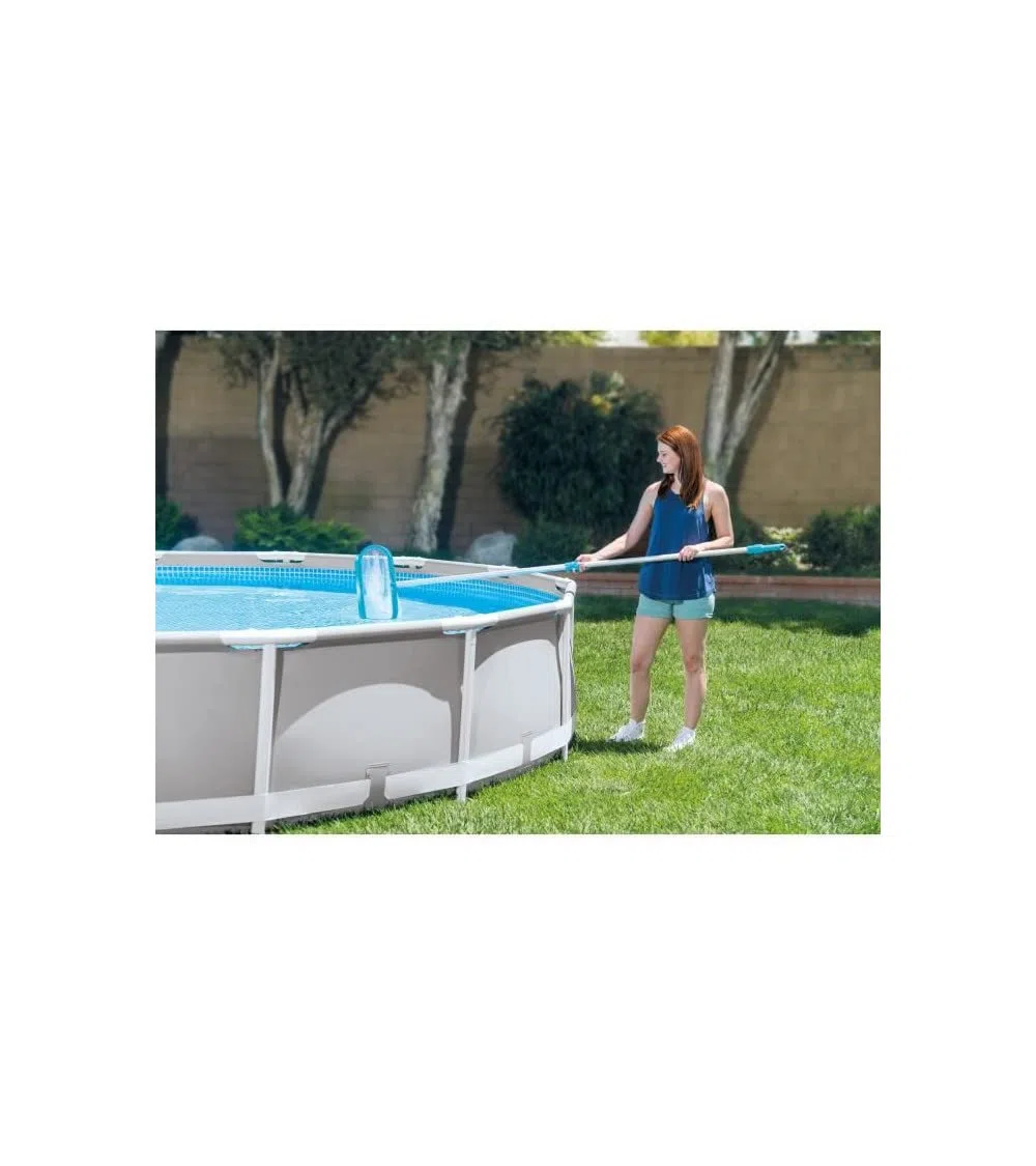 Intex Deluxe 3-teiliges Reinigungs-Kit - Pool Cleaning Kit - Reinigungskit - Blau - Bodenkescher, Bürste mit gebogener Wandbürste 41 cm, Venturi mit Schmutzbeutel