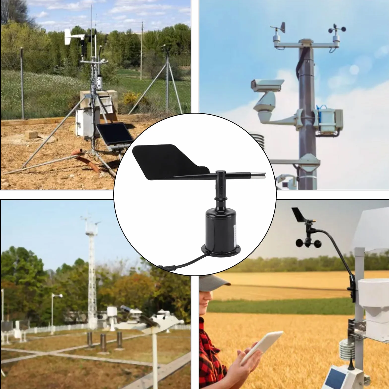 360-Grad-Windrichtungssensor, Anemometergehäuse, DC 5 V, Präziser Anemometersensor für Gewächshäuser