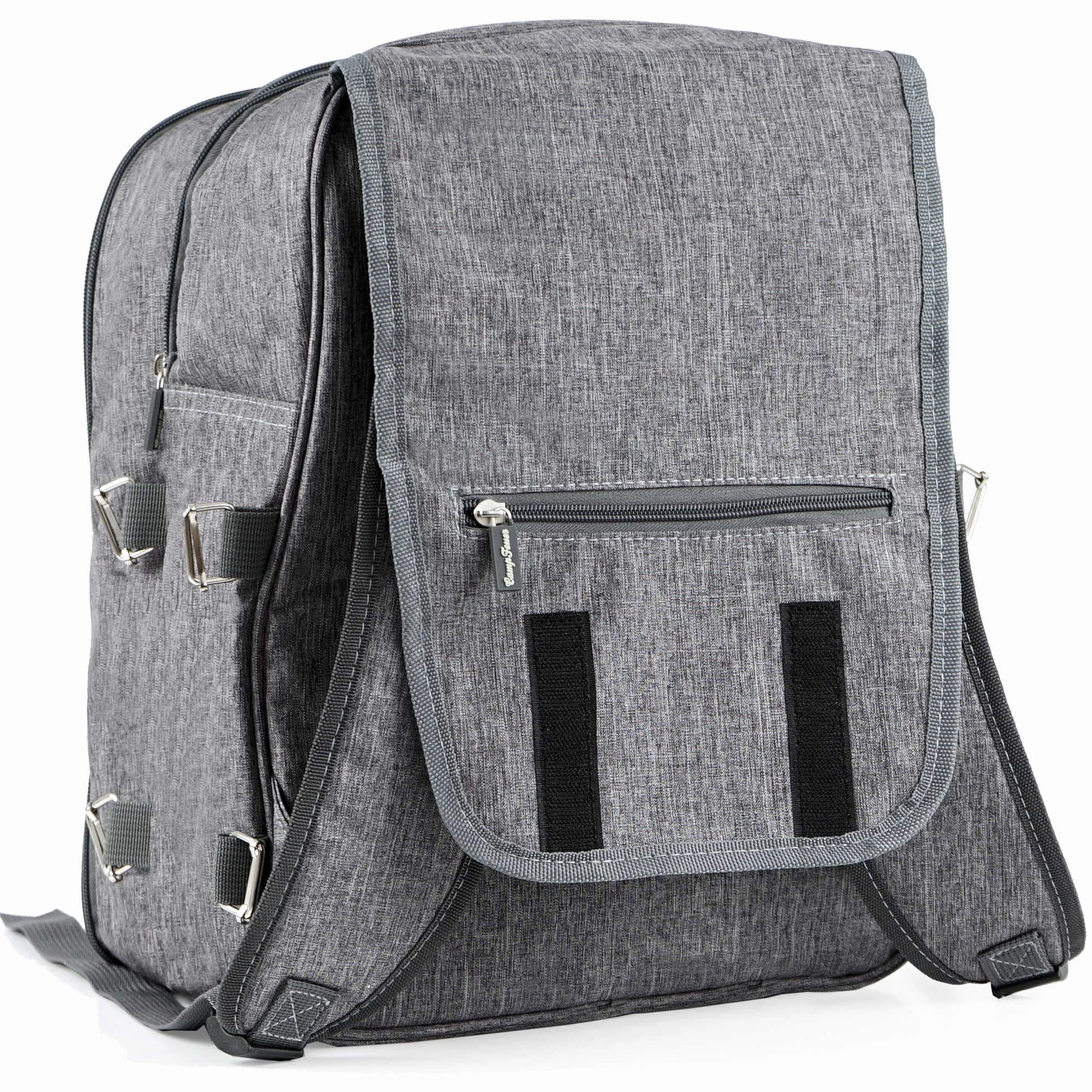 CampFeuer Picknickrucksack für 4 Personen | Picknickset 32-teilig | grau | mit Flaschenhalter, Picknickdecke, großem Kühlfach, Geschirr und Besteck | Rucksack mit Campinggeschirr, Picknickset