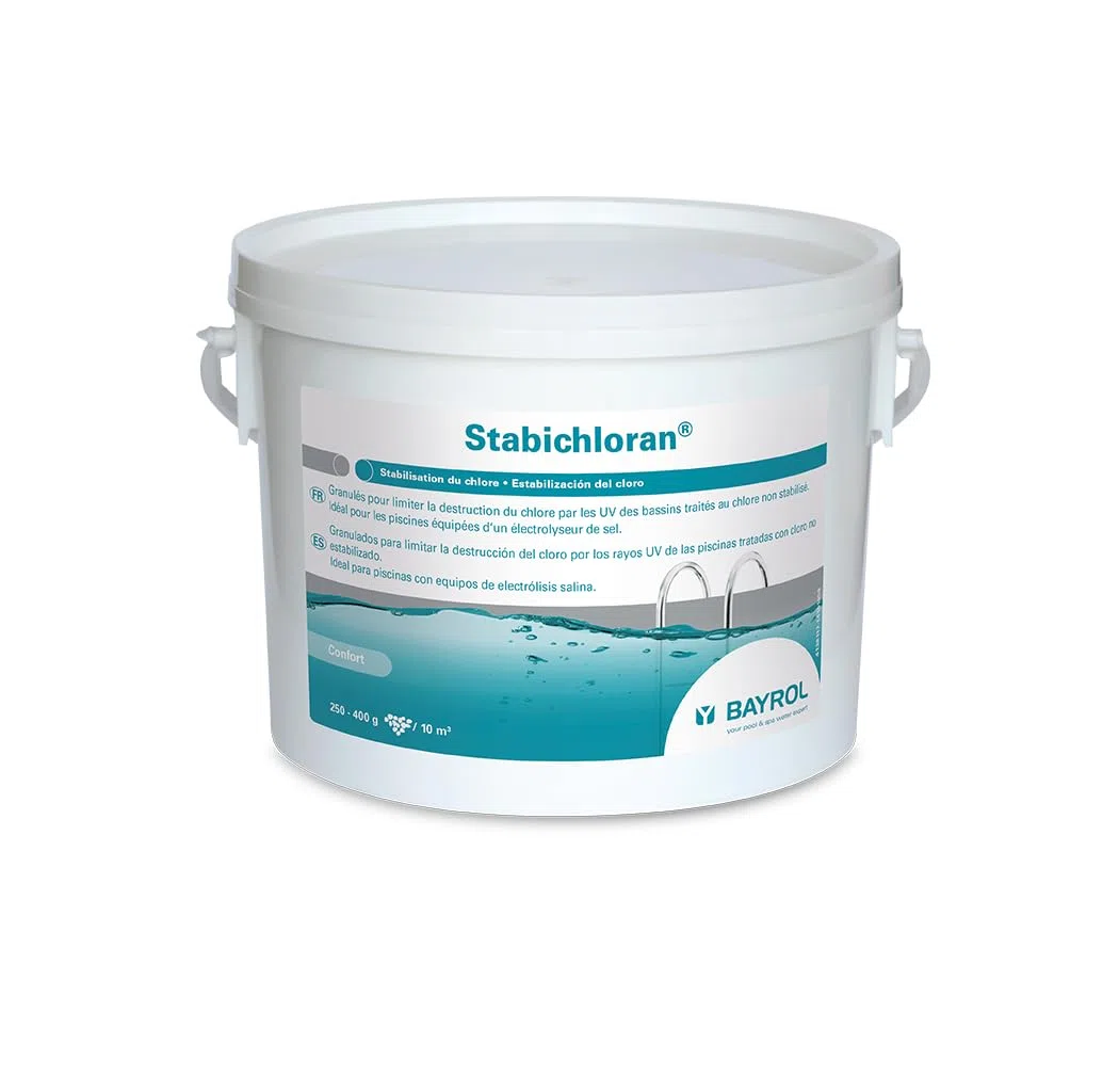 BAYROL Stabichloran 3 kg - Granulat zur Verhinderung von Chlorverlusten - Ideal für Pools mit Salzelektrolyse - Schützt das Chlor vor UV-Strahlen & dient effektiv als Chlorstabilisator