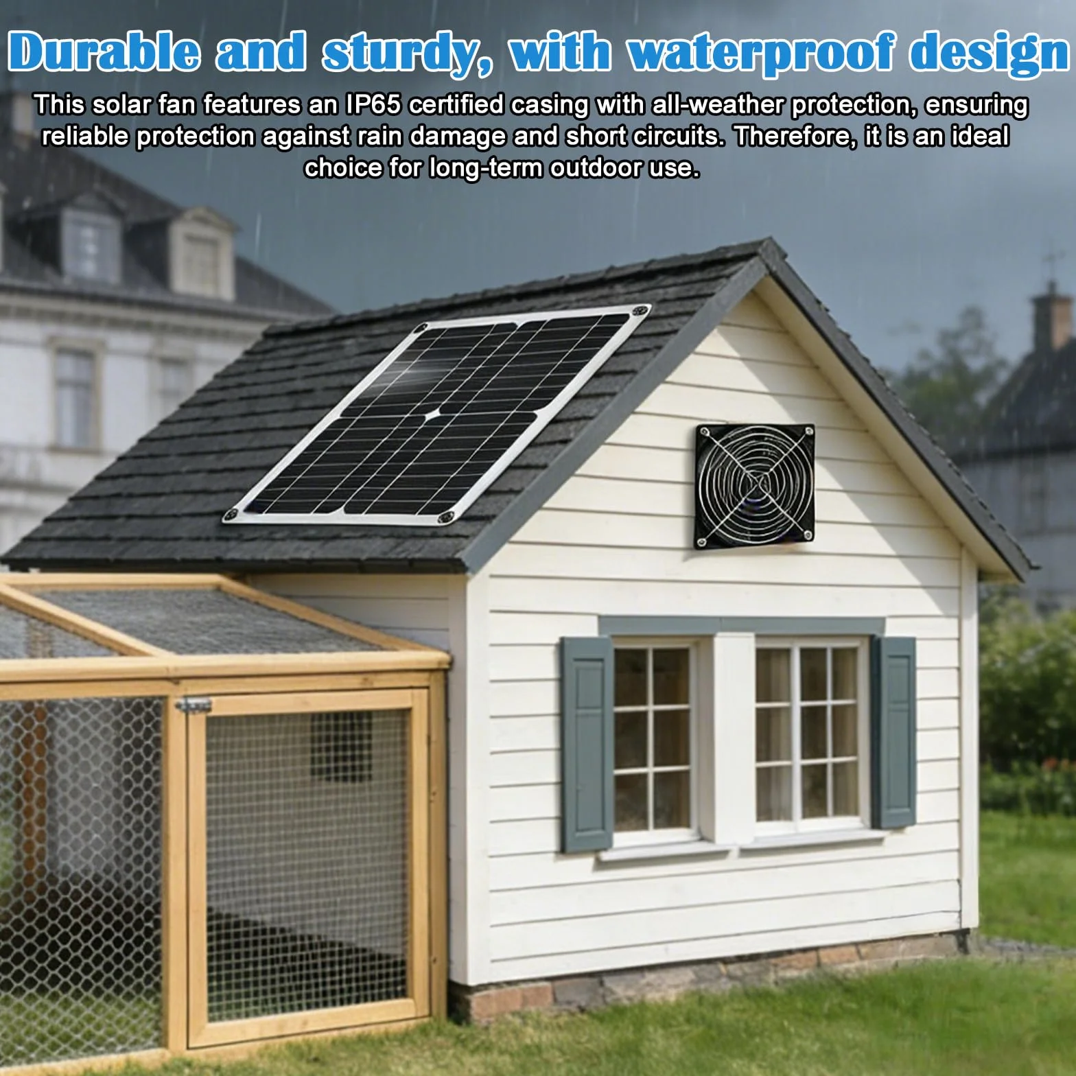 Solar Ventilator Solar Lüfter, 12W Solarpanel Ventilator, Wasserdicht Ventilators Solarbetrieben, Solarlüfter Solarpanel mit DC Doppelventilator für Kleine Hühnerställe, Gewächshäuser, Schuppen