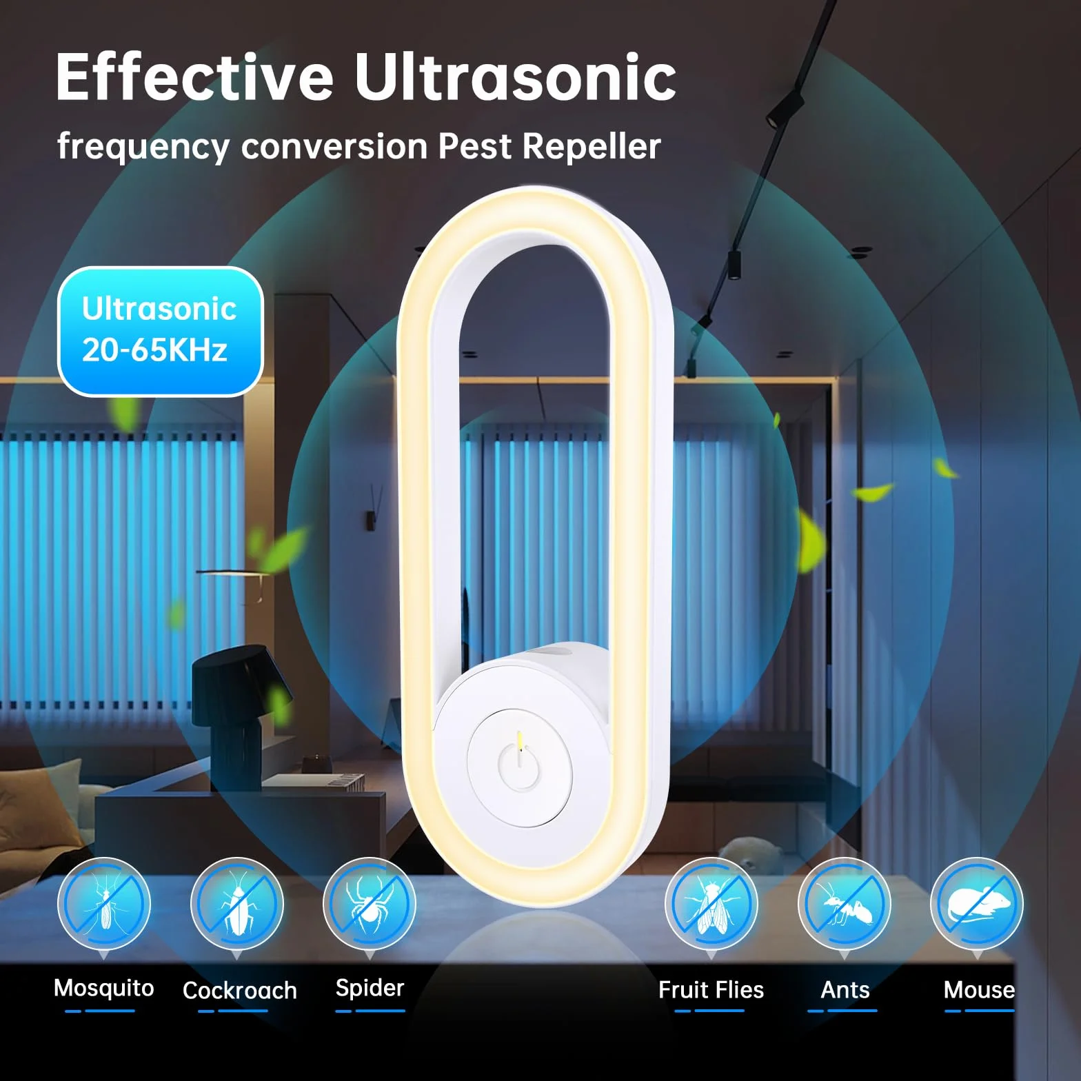 Ultraschall Schädlingsbekämpfer 4 Stück Mückenschutz, Ultraschall Elektrisch Insekten Stecker Mückenstecker Mäusevertreiber für Drinnen Mücken, Mäuse, Spinnen, Kakerlaken, Insekten, Flöhe, Motten