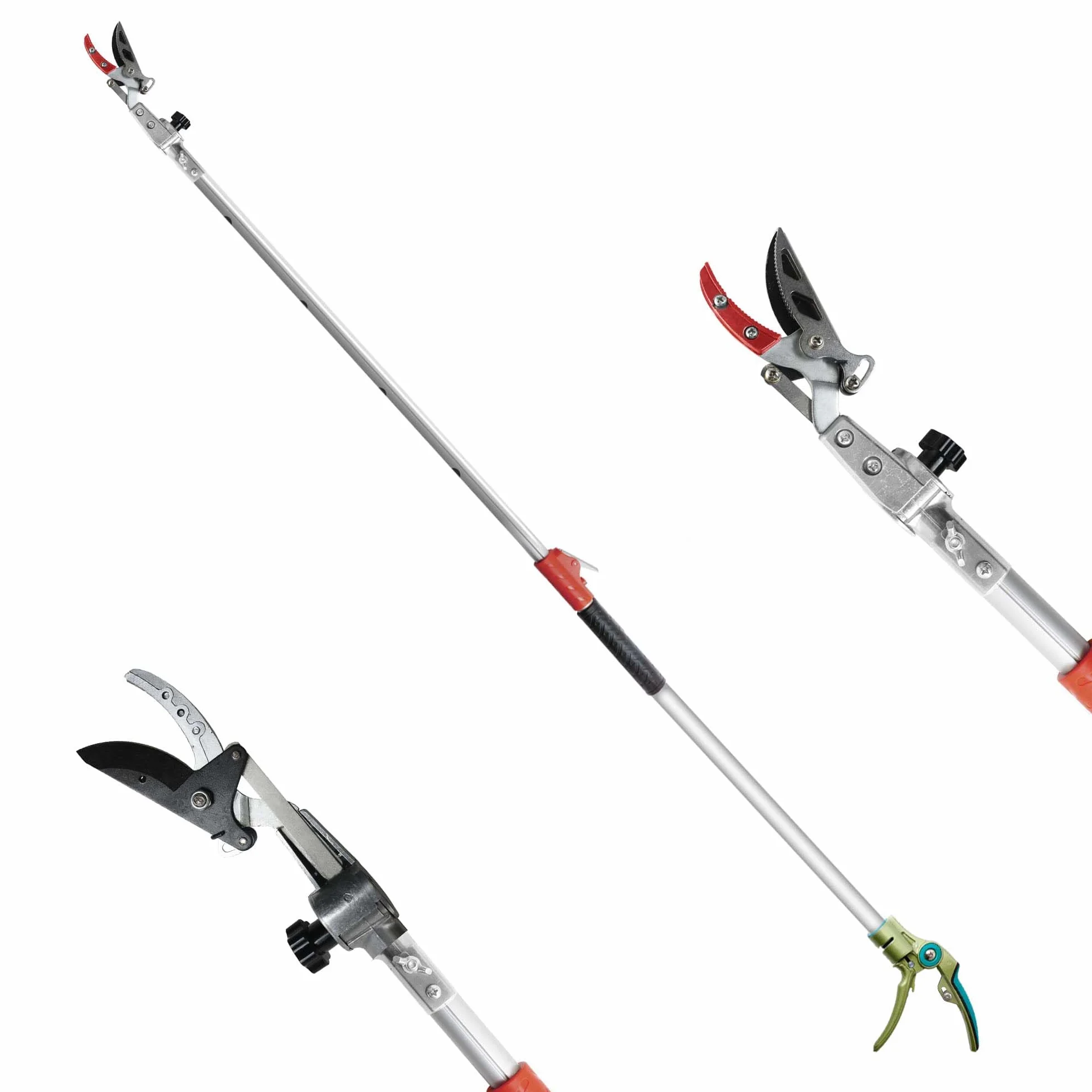 FLORA GUARD Teleskop Astschere 110-166 cm ausziehbar Aluminiumgriff Obstpflücker rotierender Klingenkopf