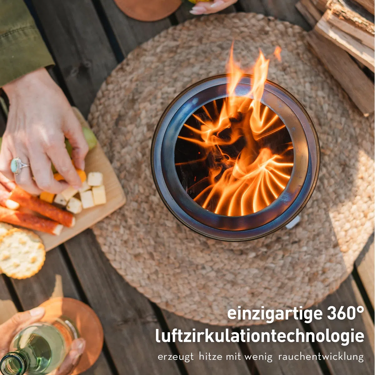 Solo Stove Mesa XL Tischfeuer Outdoor Edelstahl Mini Tischkamin 21,8 x 17,8cm 1 kg Silber