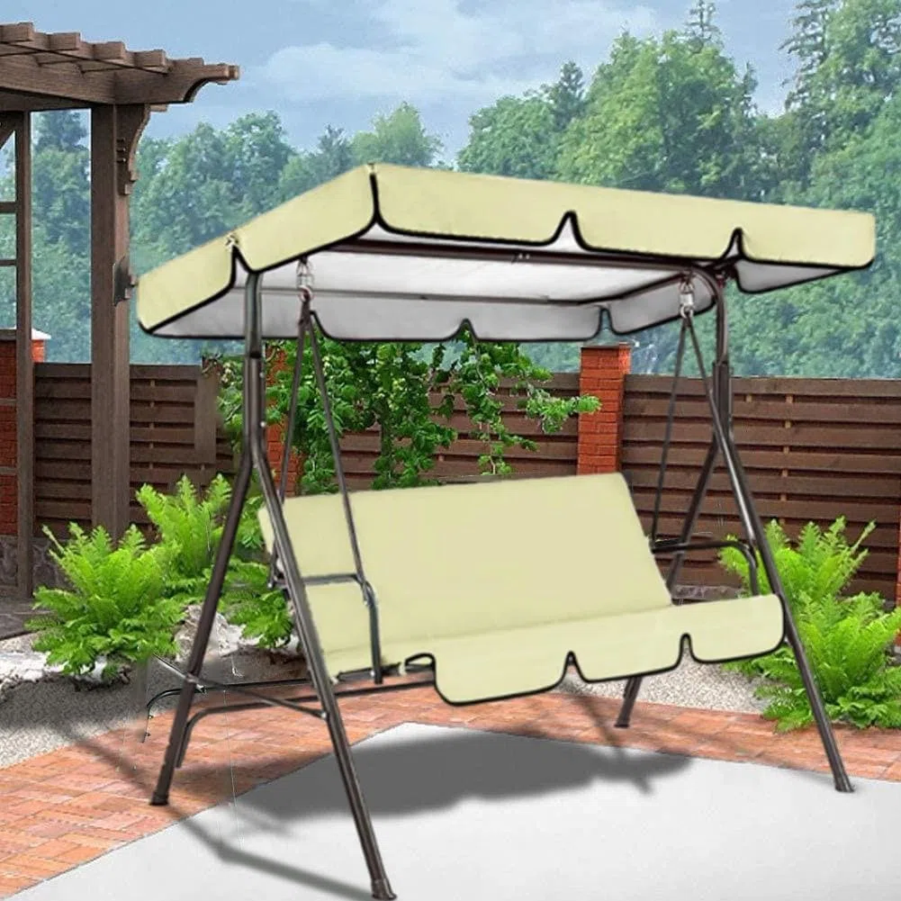 Ersatz-Schaukelsitzbezug, wasserdichtes Ersatz-Set für Gartenschaukelstuhl, 3-Sitzbezüge mit Schaukelüberdachung, ohne Halterung (grün, 164 x 114 x 15 cm)