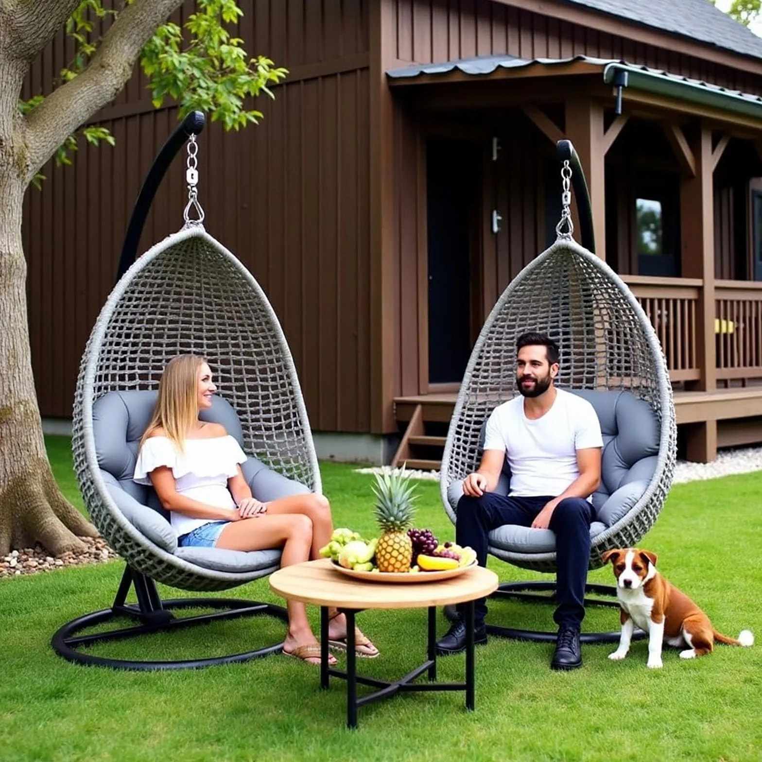 Generisch Hängesessel Auflage Kissen Sitzauflage, Ersatzkissen für Garten Polster Hängeschaukel Outdoor Waschbar Schaukelstuhl Sitzkissen für Hängekorb Hängestuhl Korb Rückenkissen,Weiß