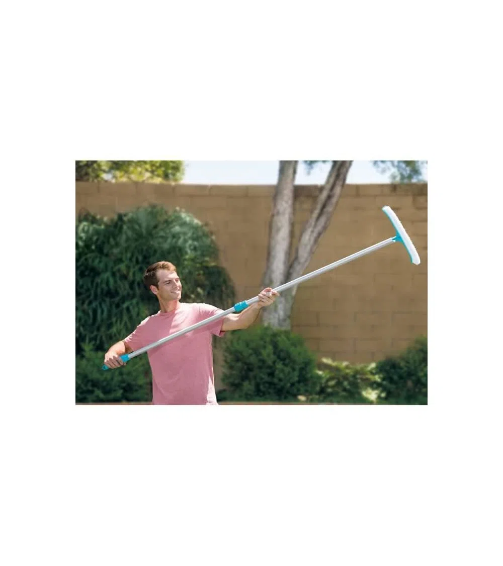 Intex Deluxe 3-teiliges Reinigungs-Kit - Pool Cleaning Kit - Reinigungskit - Blau - Bodenkescher, Bürste mit gebogener Wandbürste 41 cm, Venturi mit Schmutzbeutel