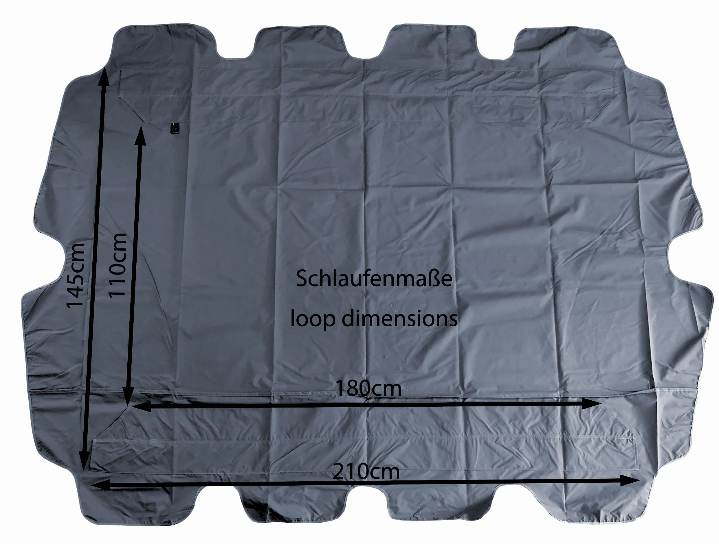 Hollywoodschaukel Dachbezug 210 x 145 cm Grau Wasserdicht | Universal Ersatzdach Gartenschaukel 3 Sitzer | UV 50 Schaukel Dach Ersatz Bezug