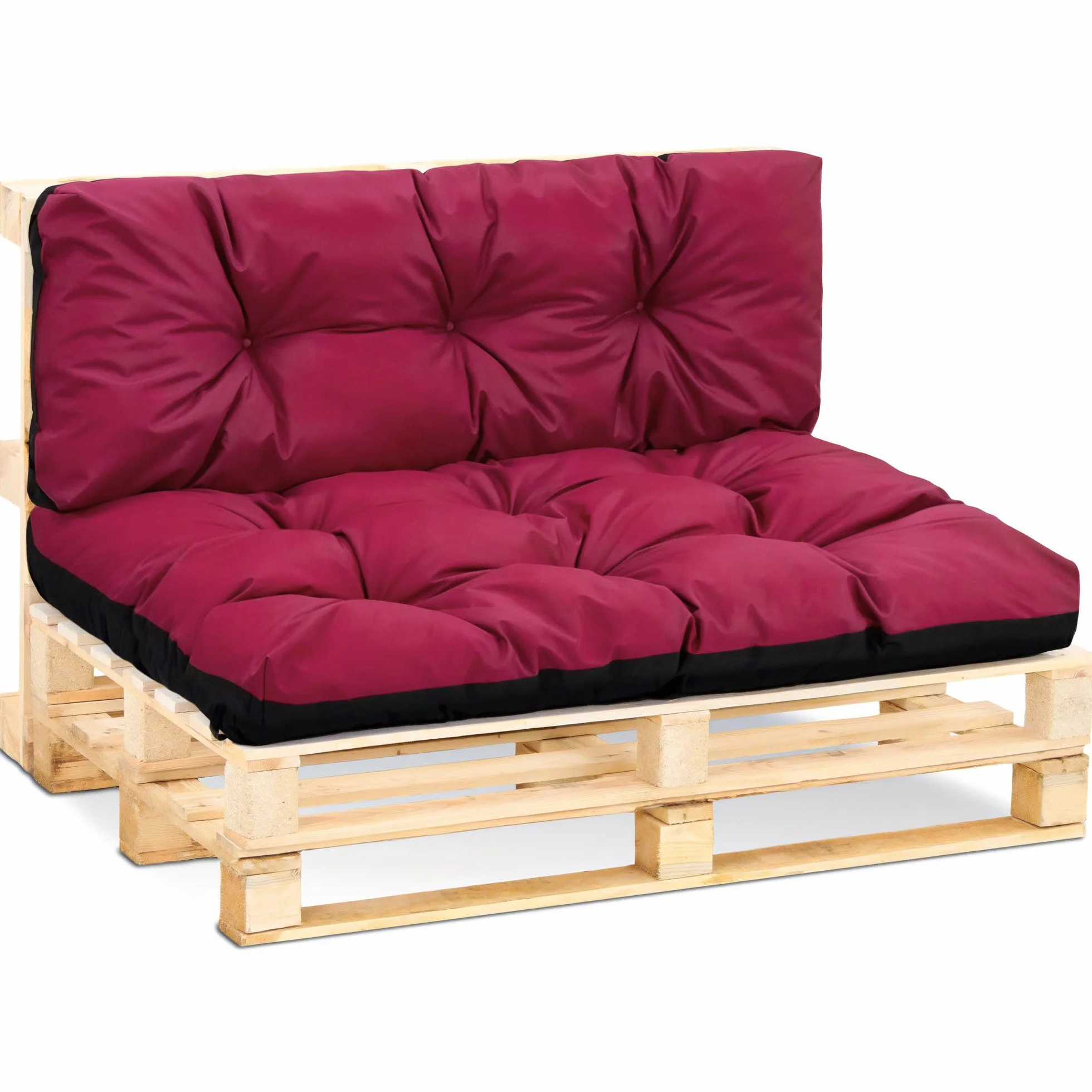 Amazinggirl Palettenkissen Outdoor Kissen Sitzkissen 120x80 cm - Auflagen für Paletten Europaletten Palettensofa und Palettenmöbel Palettenpolster 120 x 80 Bordeaux