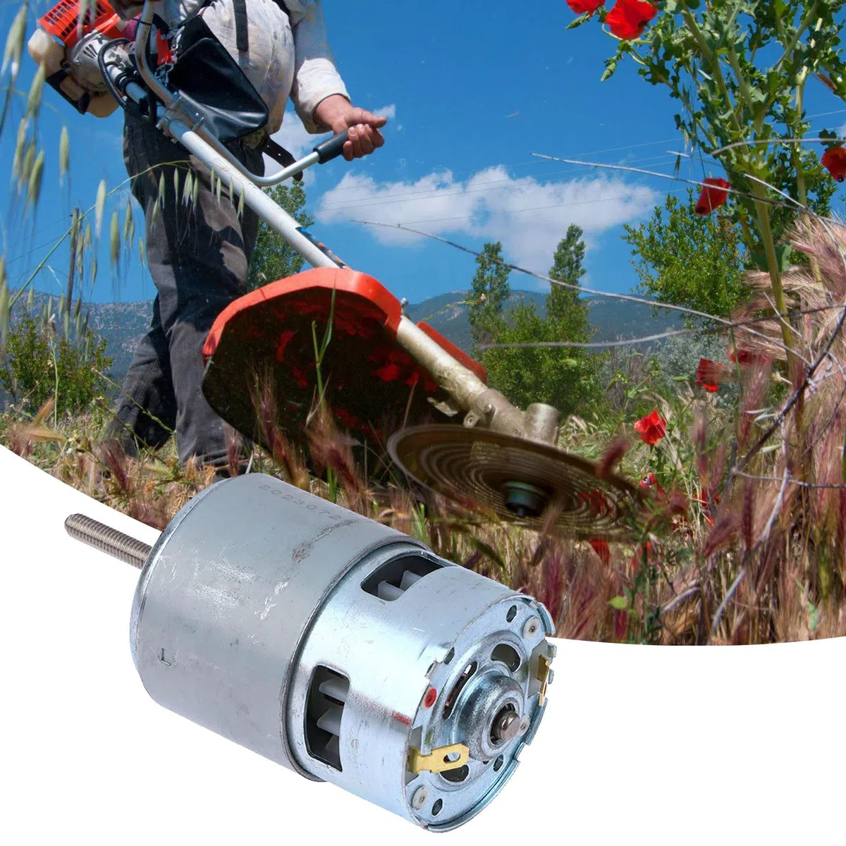 Robuster Metall Rotationsmotor 21 V Akku Rasentrimmer 7500 U/min 600 W Gartengerät Rasenmäher Ersatzrotor