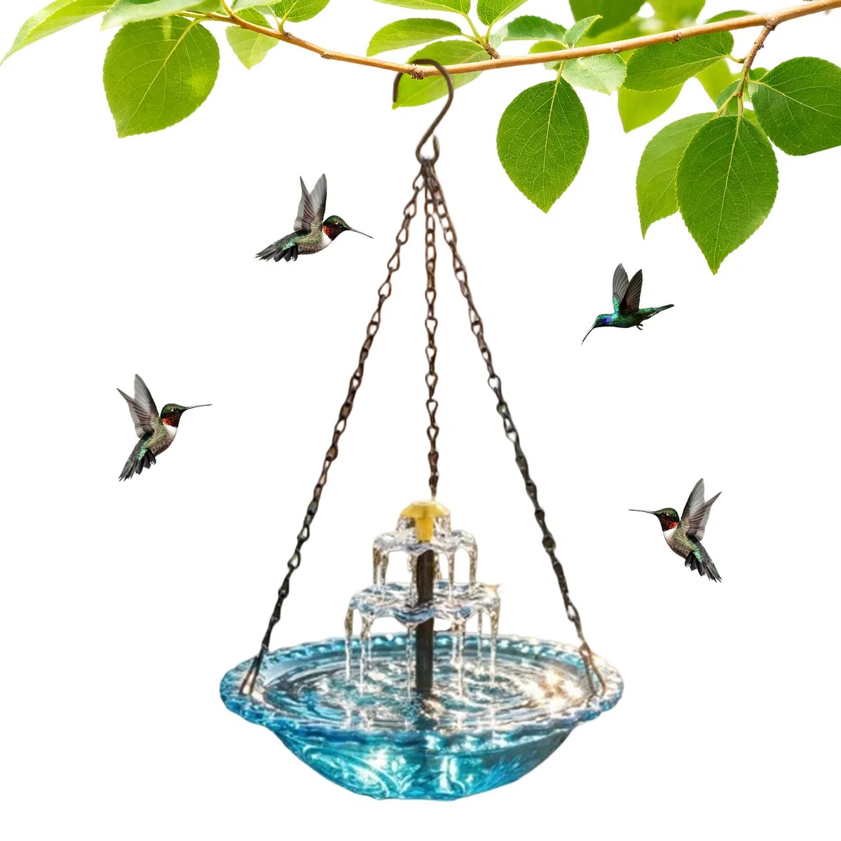 Solar-Vogeltränke – Garten-Wasserbrunnen mit Solarpumpe, dekorative Vogelbadeschale für Terrasse, Hinterhof, Vorhof, Balkon, Deck, Hof, Park, Gärtner, Hausbesitzer,