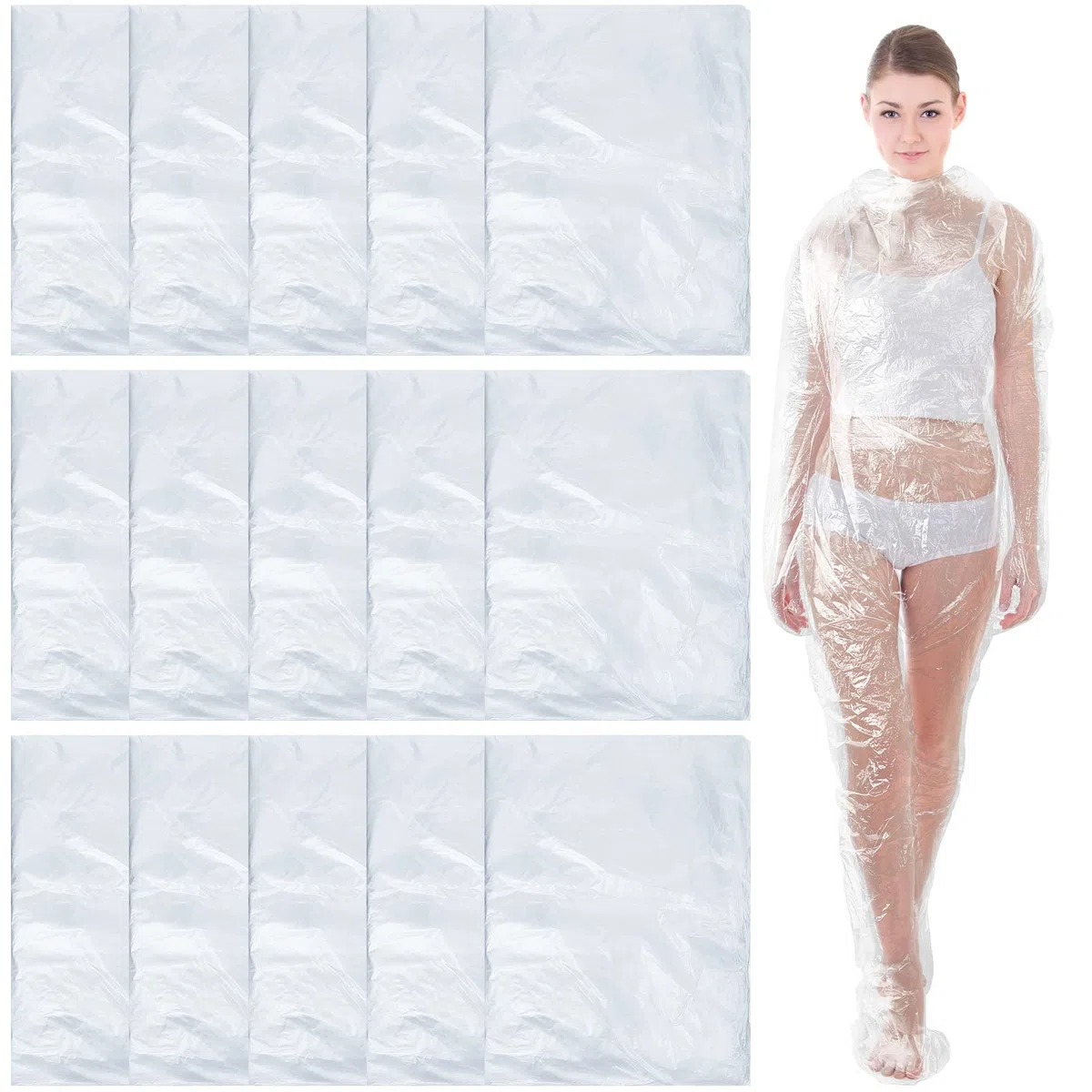 Xtinmee Disposable Body Wraps PE Sauna Bath Suit Plastic Body Sauna Wrap for Spa Bathtub Men Women Weight Loss Detox