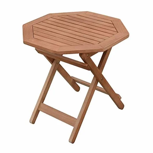 Spetebo Eukalyptus Gartentisch geölt - 50x50cm - Holz Klapptisch Biergarten Bistro Tisch