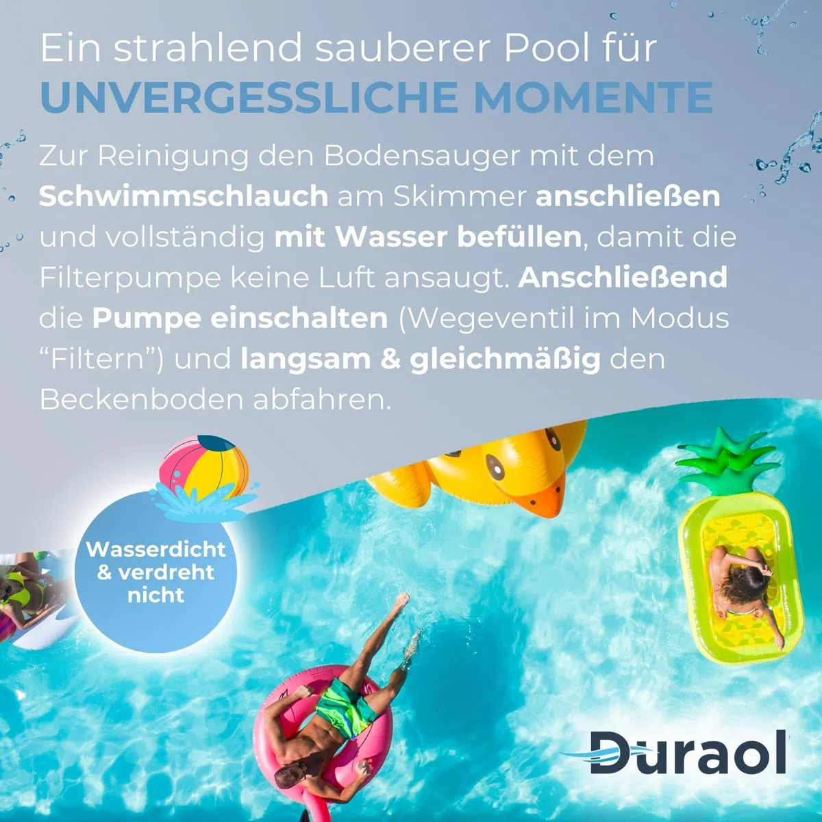 Poolschlauch 38mm I Länge 12m I Saugschlauch mit stabilen Muffen I Schwimmschlauch für Bodensauger I Pool Schlauch 38mm schwarz I Schlauch für Poolsauger I Hochwertiges Pool Zubehör