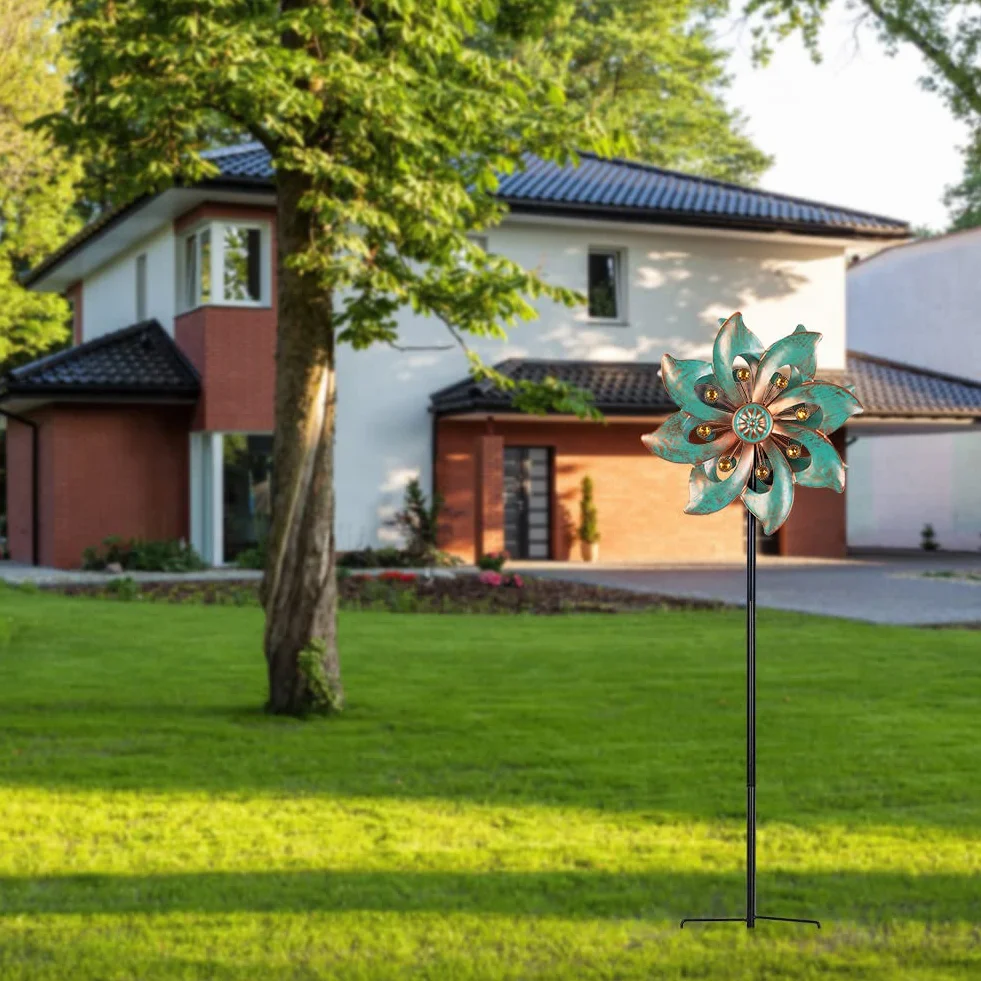 VEWOGARDEN Windspiel für Gartendekoration, klein, wasserdicht, Metall, Windspiel für Hof und Garten, 94 x 25,4 cm (Doppelklinge)