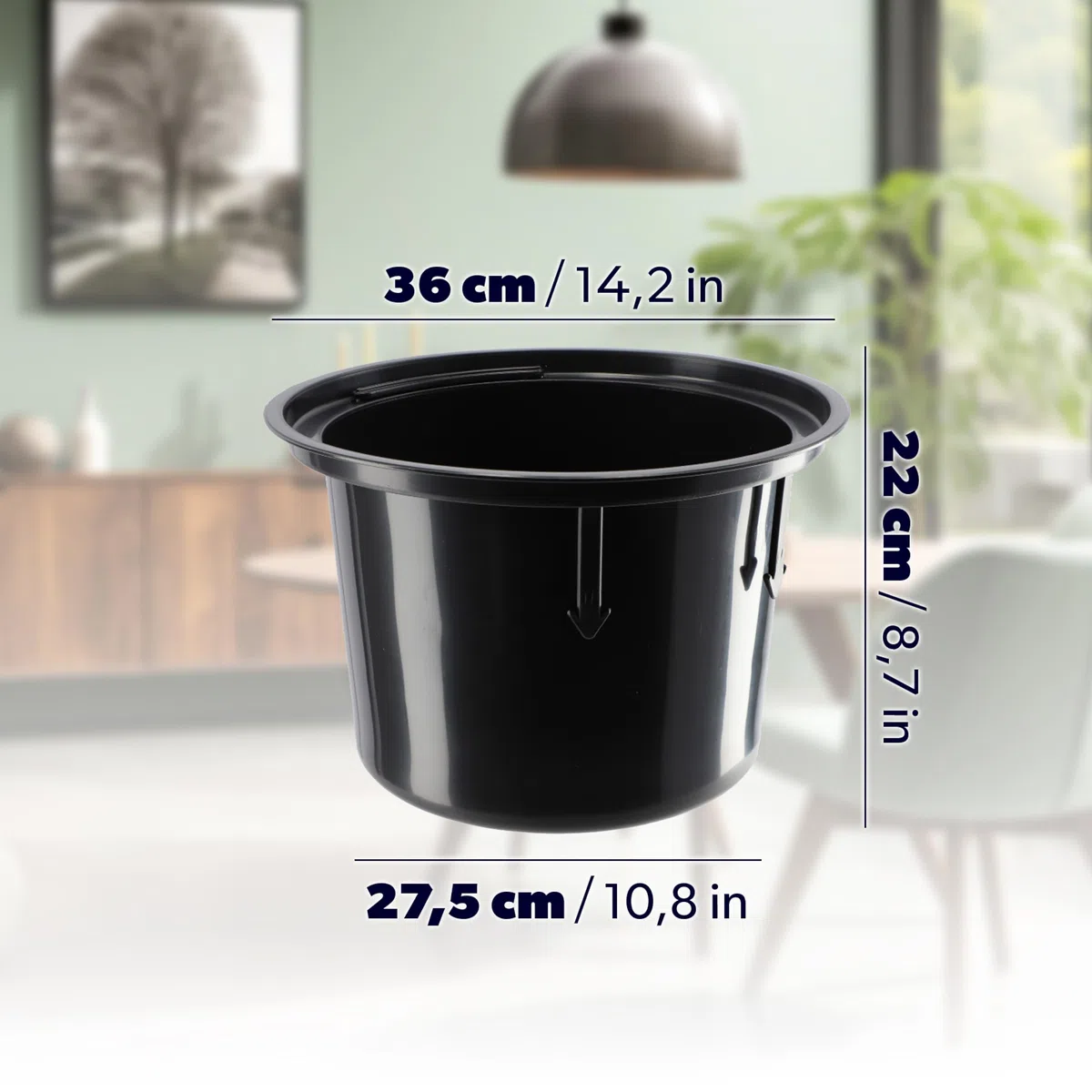KADAX Blumentopf mit Einsatz und Griffen, Pflanzkübel aus Kunststoff in 5 Größen, UV-Resistenter Topf, Wetterbeständige Pflanzvase hoch, Topf mit 3D Effekt (Beige Höhe: 58,5 cm)