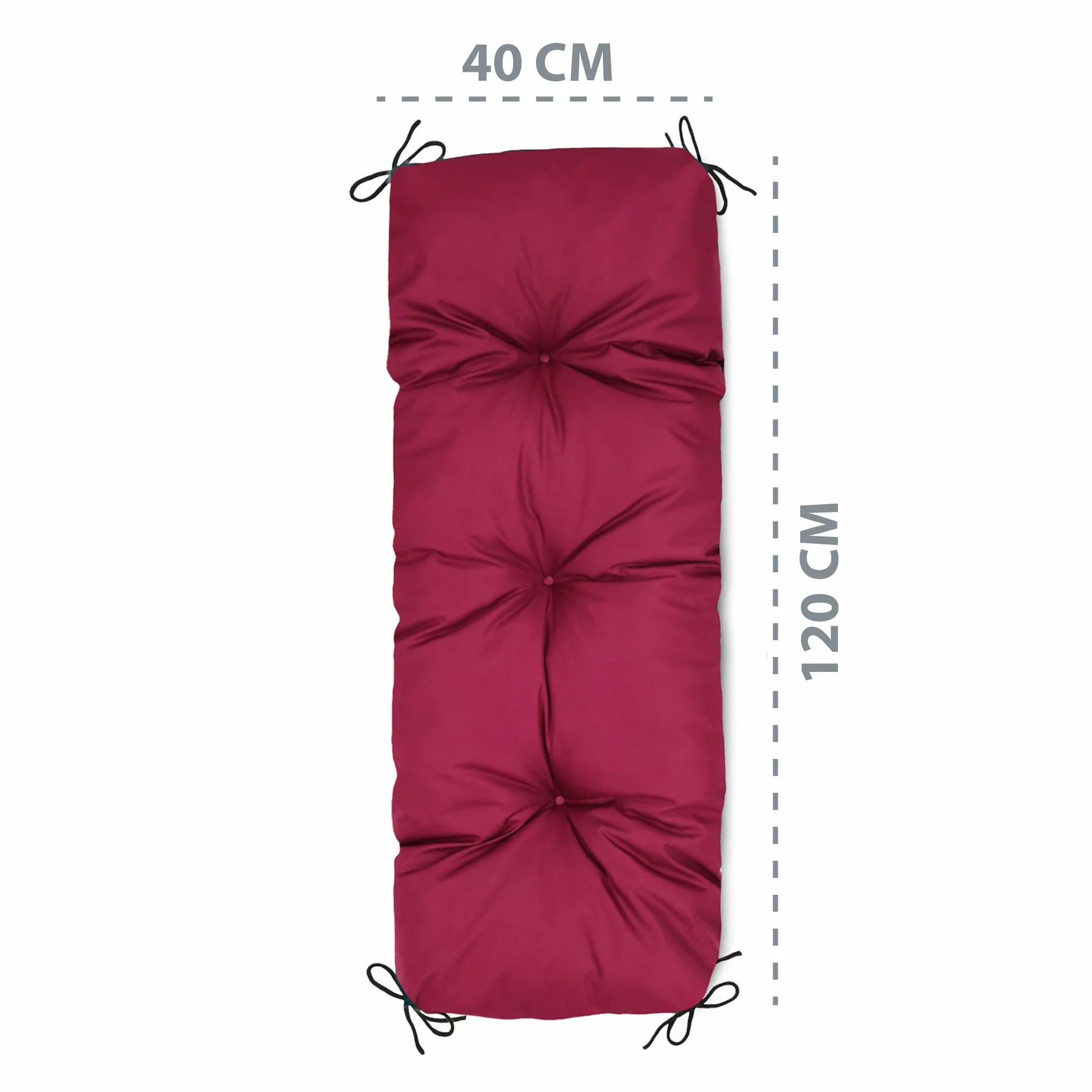Amazinggirl Palettenkissen Outdoor Kissen Sitzkissen 120x80 cm - Auflagen für Paletten Europaletten Palettensofa und Palettenmöbel Palettenpolster 120 x 80 Bordeaux