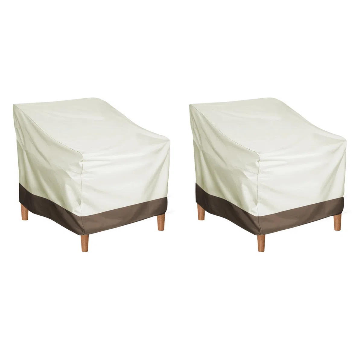 Gartenstuhl Abdeckung Wasserdicht 210D Schutzhülle für Gartenstühle, 2 Stück Stuhlabdeckung Outdoor Wetterfest Abdeckhauben für Stühle, Gartensessel Abdeckung für Gartenmöbel, 80x85x91.5cm (Beige)