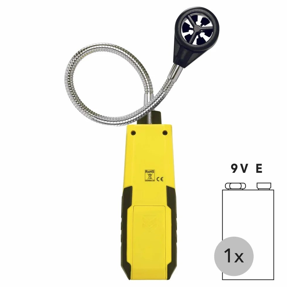 TROTEC BA16 Windmesser Anemometer Messbereich 1-30 m/s Abschaltautomatik Messwerthaltefunktion