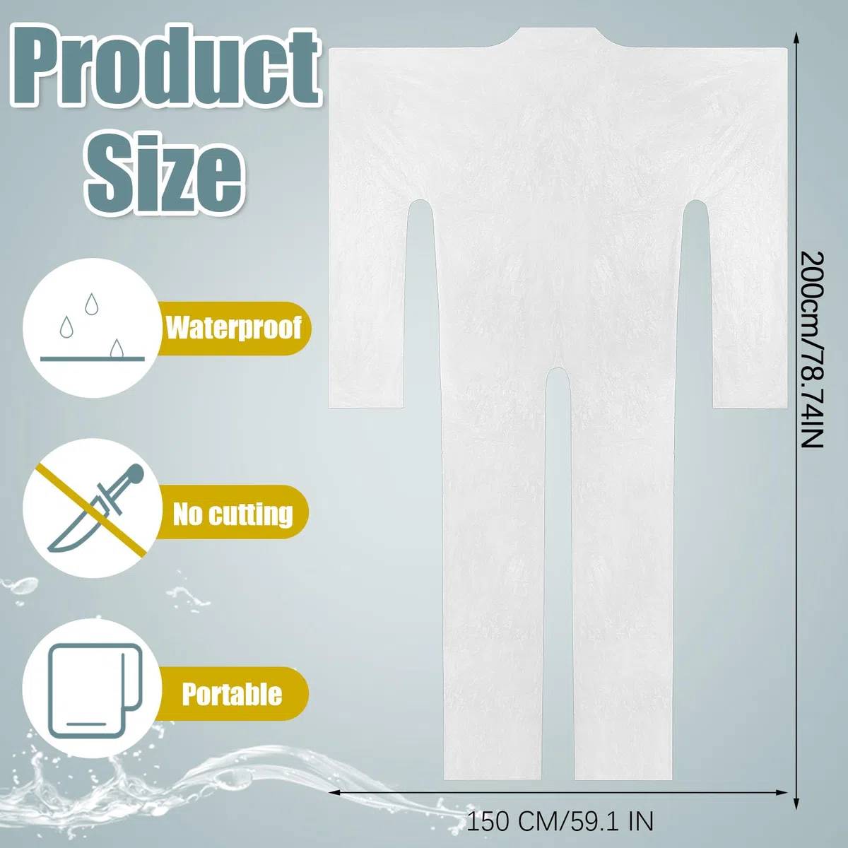 Xtinmee Disposable Body Wraps PE Sauna Bath Suit Plastic Body Sauna Wrap for Spa Bathtub Men Women Weight Loss Detox