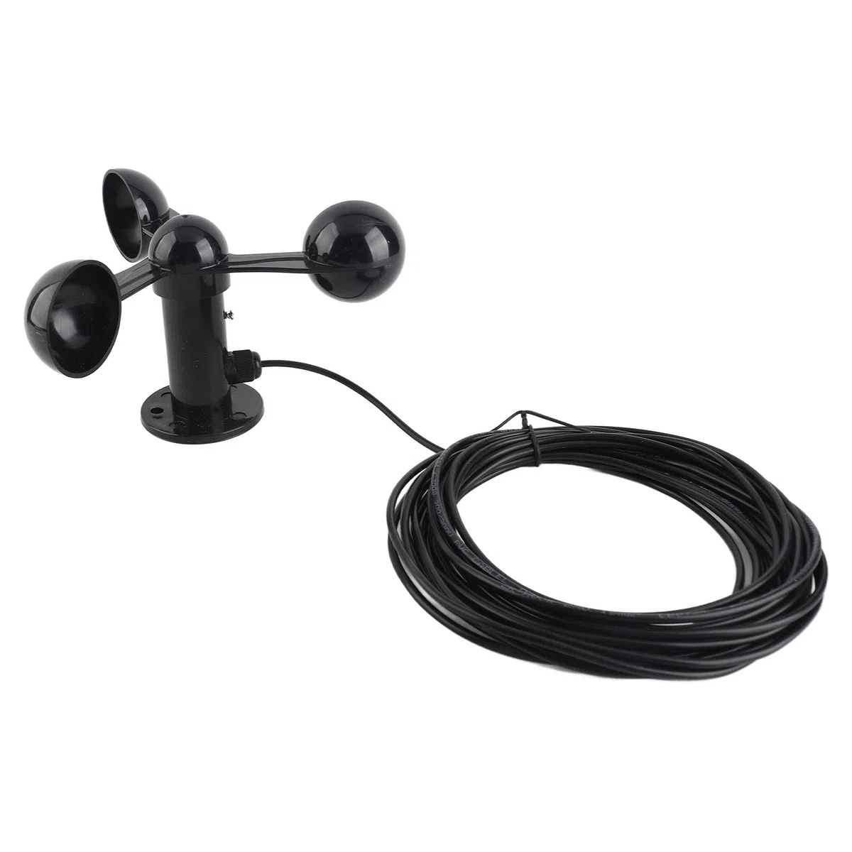 Anemometer Sensor 3 Becher 0-3,8V Ausgang 8m Kabel IP65 wasserdicht Außenbereich 4cm Montagebohrung