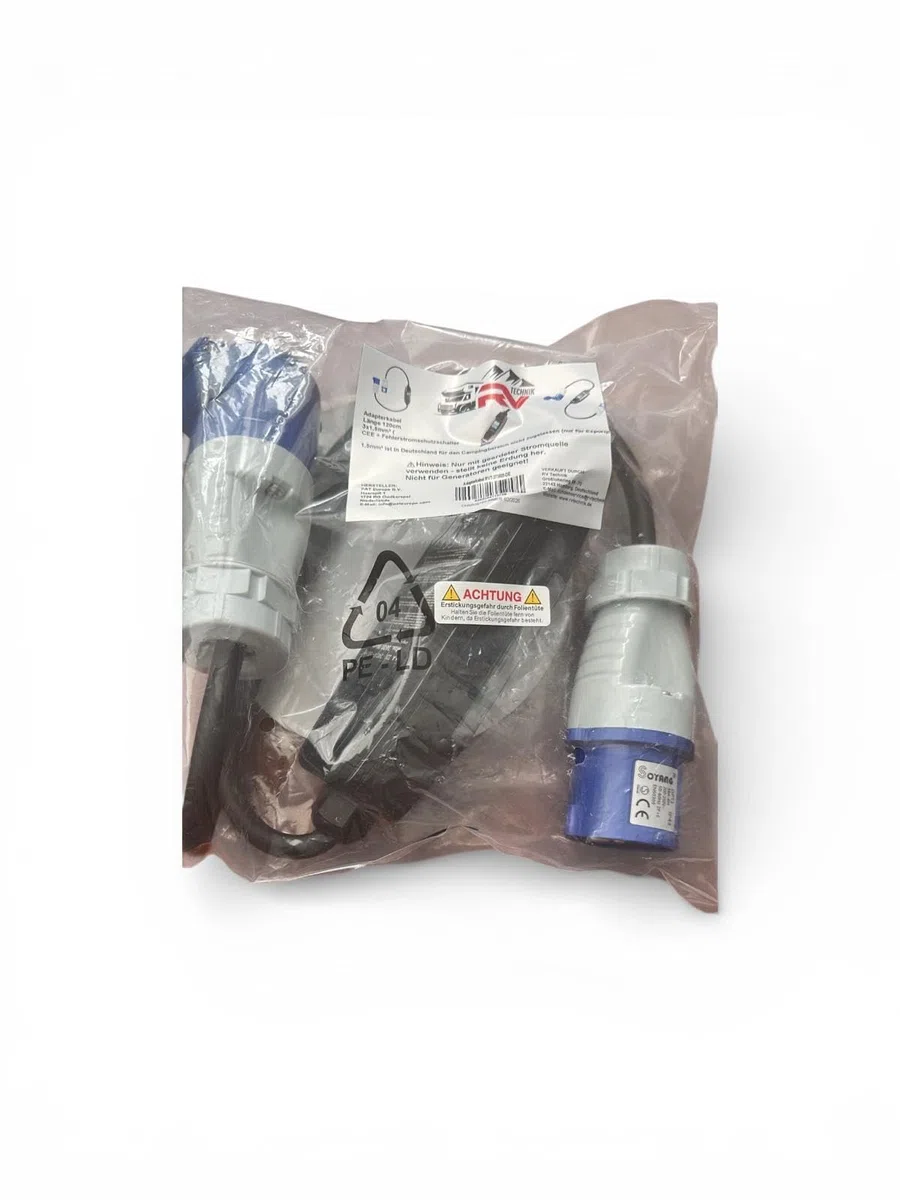 Adapterkabel 120cm 3x1,5mm² CEE mit Fehlerstromschutzschalter 16A 30mA IP44/IP55 H07RN-F Neoprenkabel