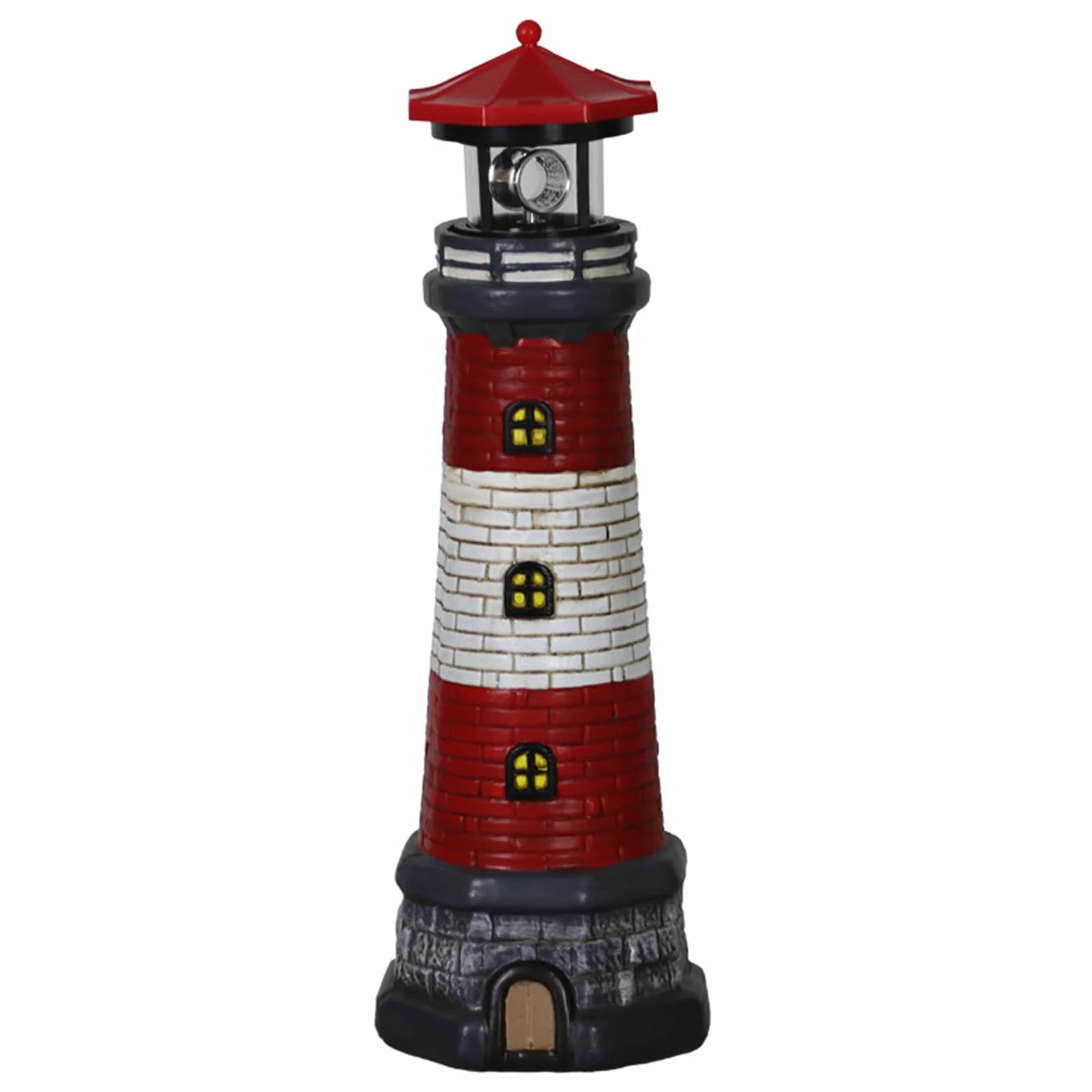 Solarbetriebene Leuchtturm Wasserdicht mit Rotierenden Leuchtfeuer Leuchtturm Solarleuchten für Hof Patio Dekoration