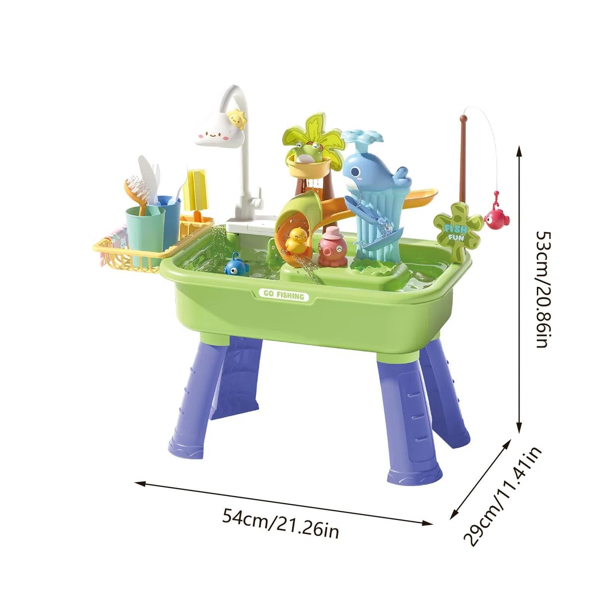 Wasserspieltisch für Kleinkinder, 2026 Upgrade Wasserspieltisch Kinder mit Wasserpumpe, Neuartige Spieltischs Sand und Wasser, Garten WasserSpieltischs für Kinder, Outdoor Sensorik Spielzeug