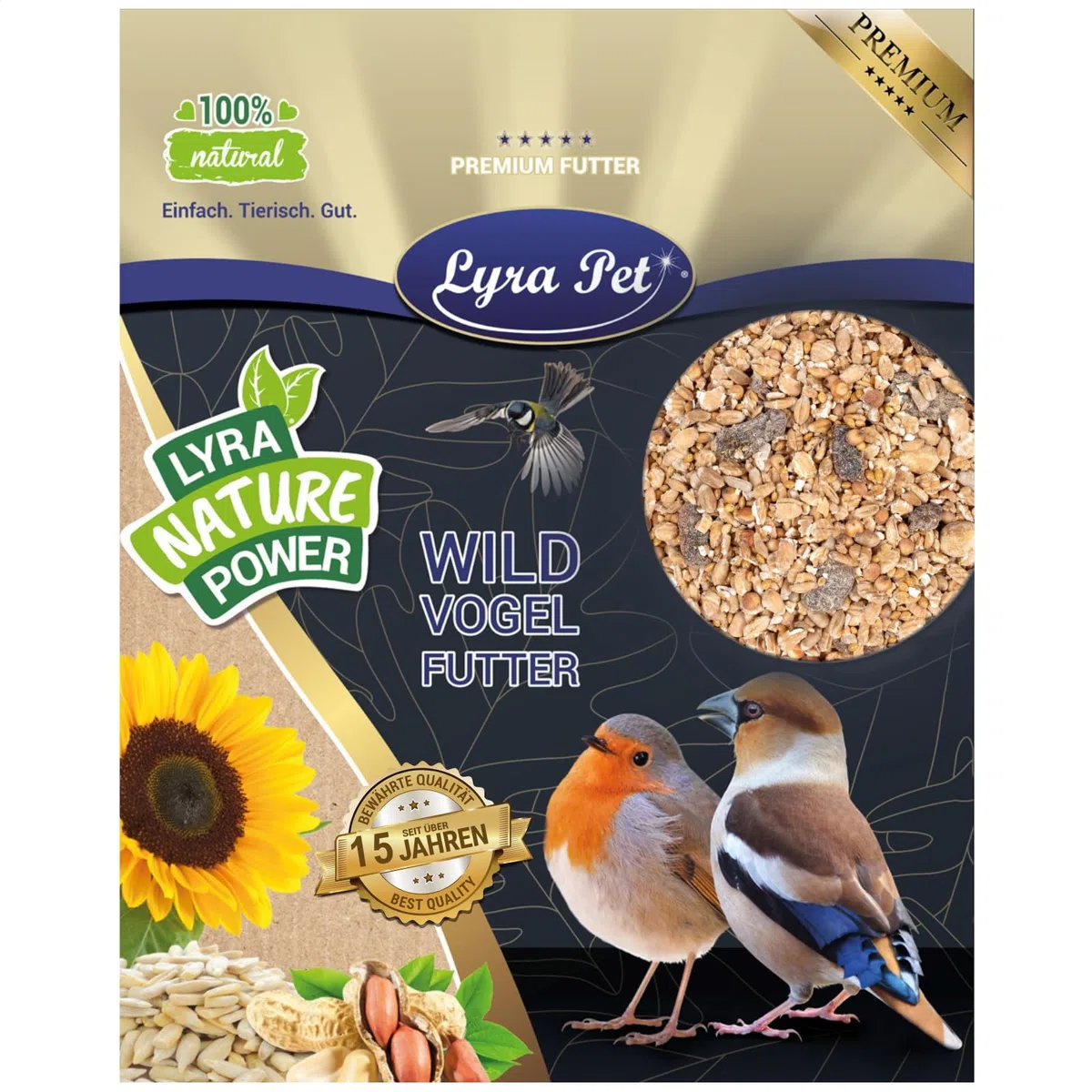 Lyra Pet® 25 kg Fettfutter für Wildvögel Streufutter Vogelfutter Energie | Ganzjahres Wildvogelfutter - Kalorienreich - Ideal für Weichfresser im Sommer & Winter - Geeignet für Balkon & Terrasse