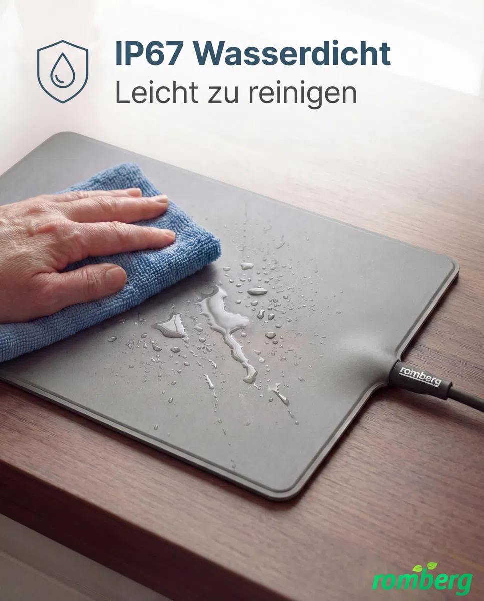 Romberg Heizmatte für Pflanzenanzucht, Größe S (35 × 25 cm), 17,5 W, IP67 wasserdichte Pflanzenheizung für Mini-Gewächshaus & Terrarium, passend Gewächshaus M
