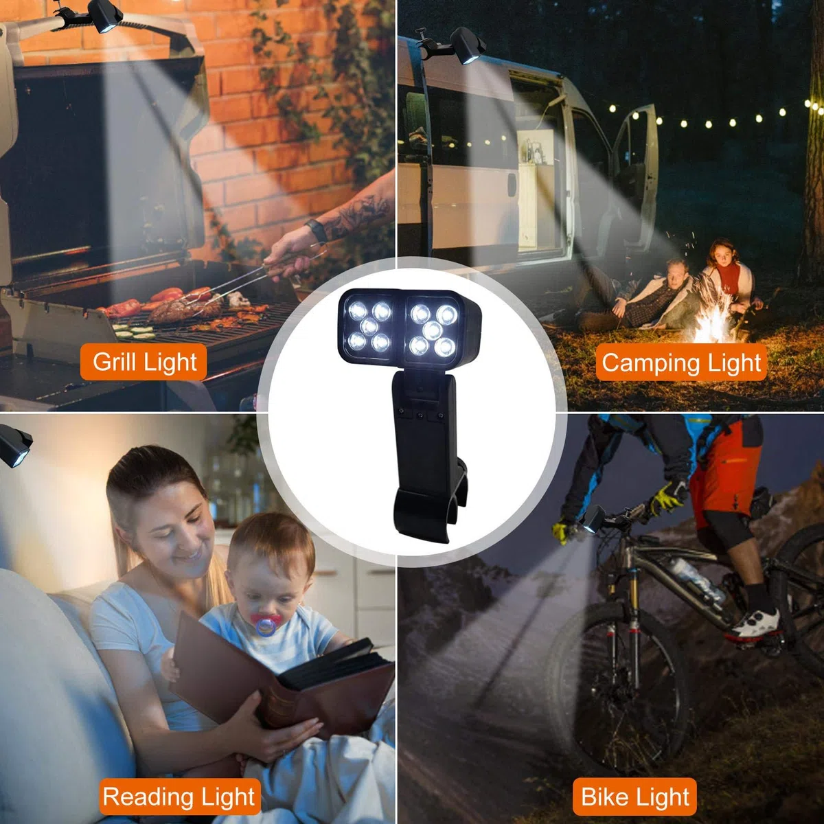 BBQ Grill Licht Grilllampe, Grilllichter Zum Grillen, Wasserdicht, Superhell, Grill-LED-Lampe, Hitzebeständig, Flexibel, Grilllicht für das Kochen Im Freien (Schwarz)