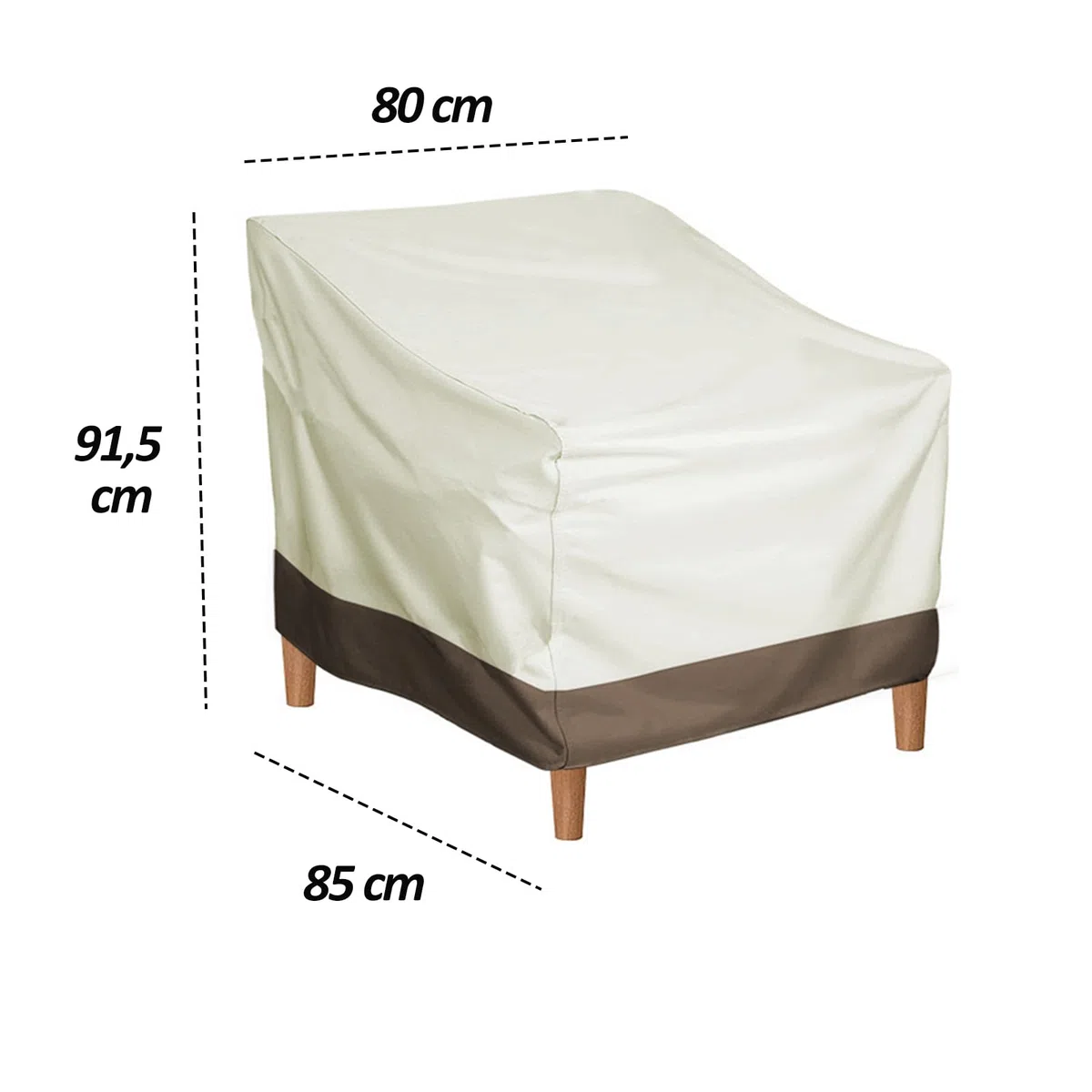 Gartenstuhl Abdeckung Wasserdicht 210D Schutzhülle für Gartenstühle, 2 Stück Stuhlabdeckung Outdoor Wetterfest Abdeckhauben für Stühle, Gartensessel Abdeckung für Gartenmöbel, 80x85x91.5cm (Beige)