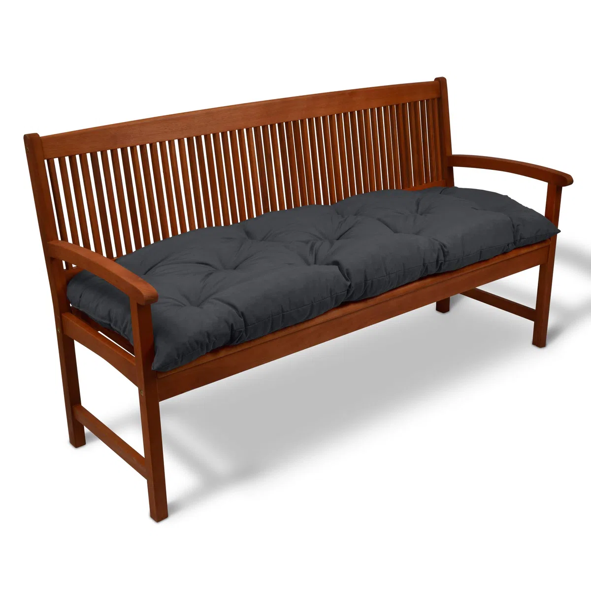 Beautissu Bankauflage Flair BK - Sitzkissen für Gartenbank - Polster Auflage Outdoor - Bankpolster Auflage für Sitzbank & Hollywoodschaukel - ca. 150x50x10 cm - Anthrazit