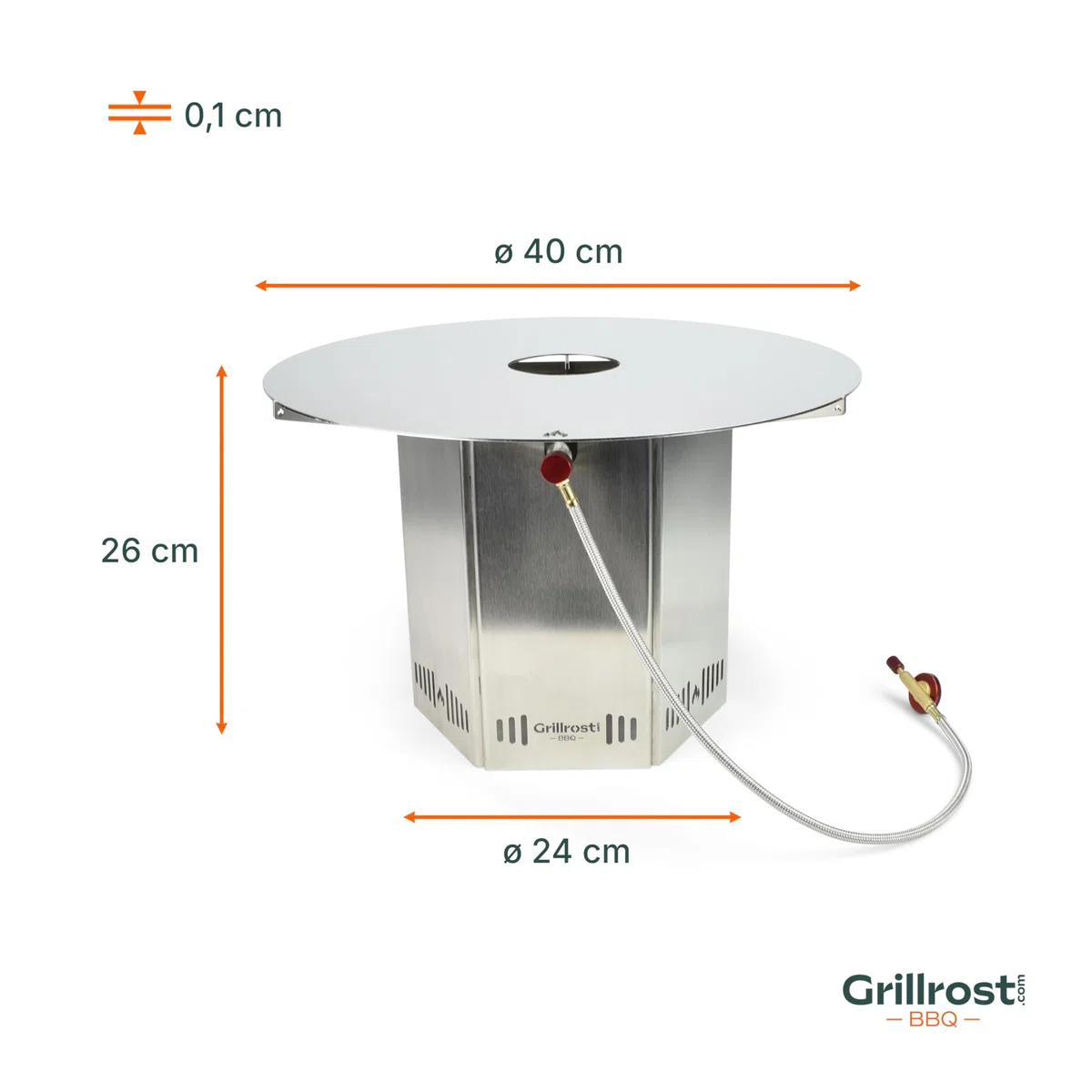 Camping-Feuerplatte aus Edelstahl steckbar - Original Grillrost.com
