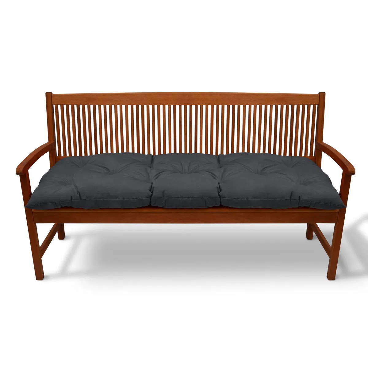 Beautissu Bankauflage Flair BK - Sitzkissen für Gartenbank - Polster Auflage Outdoor - Bankpolster Auflage für Sitzbank & Hollywoodschaukel - ca. 150x50x10 cm - Anthrazit