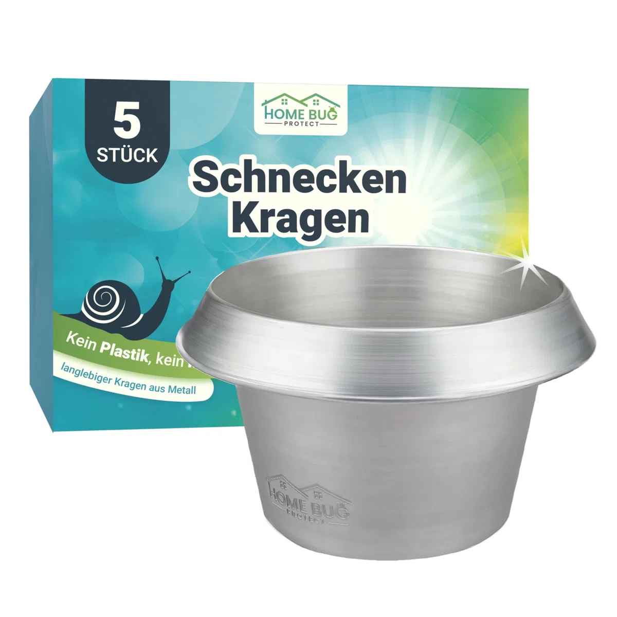 Schneckenkragen aus Metall – effektiver Schneckenschutz für Hochbeet, Garten & Gemüsebeet – galvanisiert & wiederverwendbar – Schneckenschutzring