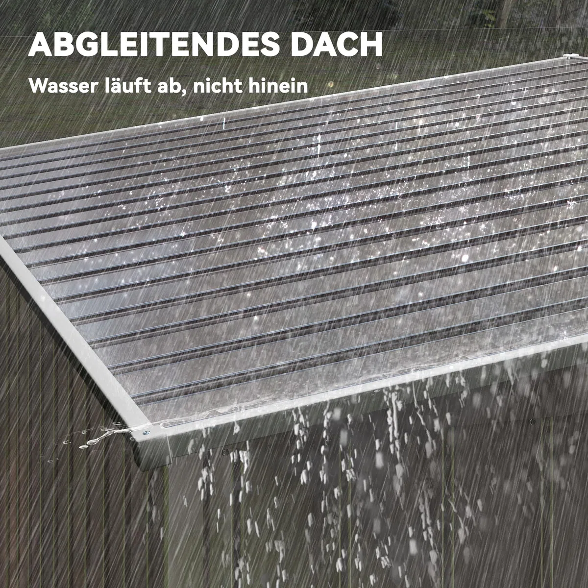 Outsunny Metall Gerätehaus 2,81m² 154x206,5x181 cm Geräteschuppen mit Pultdach Schiebetür wetterfest Hellgrau