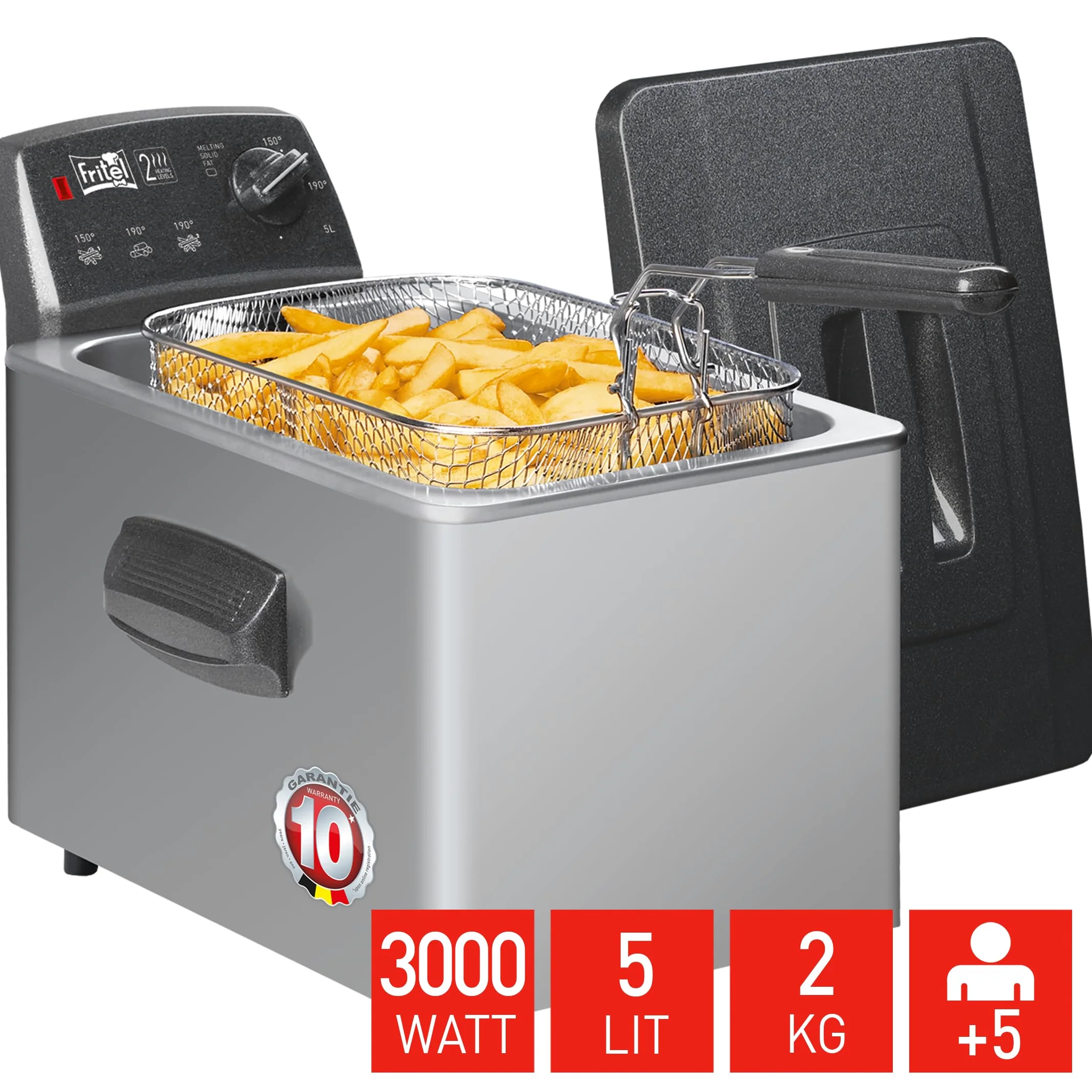 FRITEL Friteuse Turbo SF 4551 3000 W 5 l Antistoffdeckel