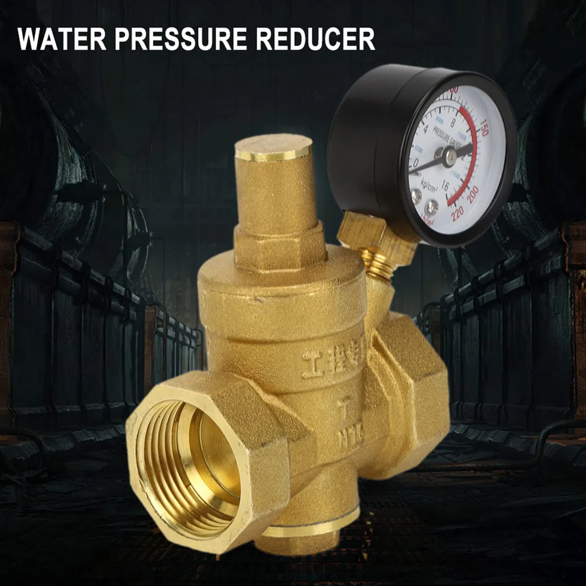DN25 Wasserdruckregler, Wasserdruckregler 1 Zoll Druckregler Ventil Messing Einstellbarer Wasserdruckminderer Reduzierer Manometer Meter