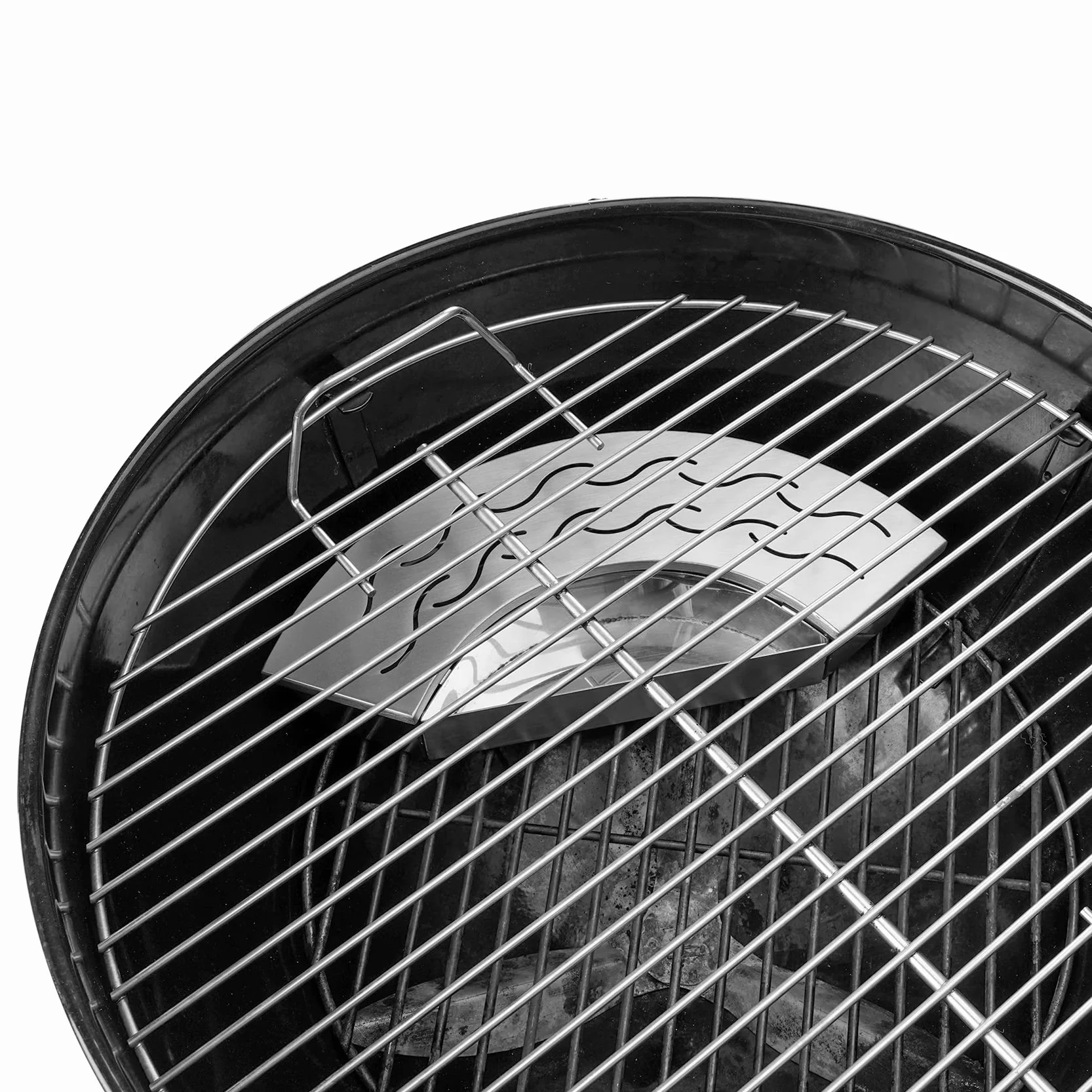Onlyfire Fächerförmige Räucherbox mit abnehmbarem Wasserreservoir für Weber 47–57 cm Wasserkocher, Kamado Joe Classic, Kompatibel für Large Big Green Egg und andere ähnliche Holzkohlekessel