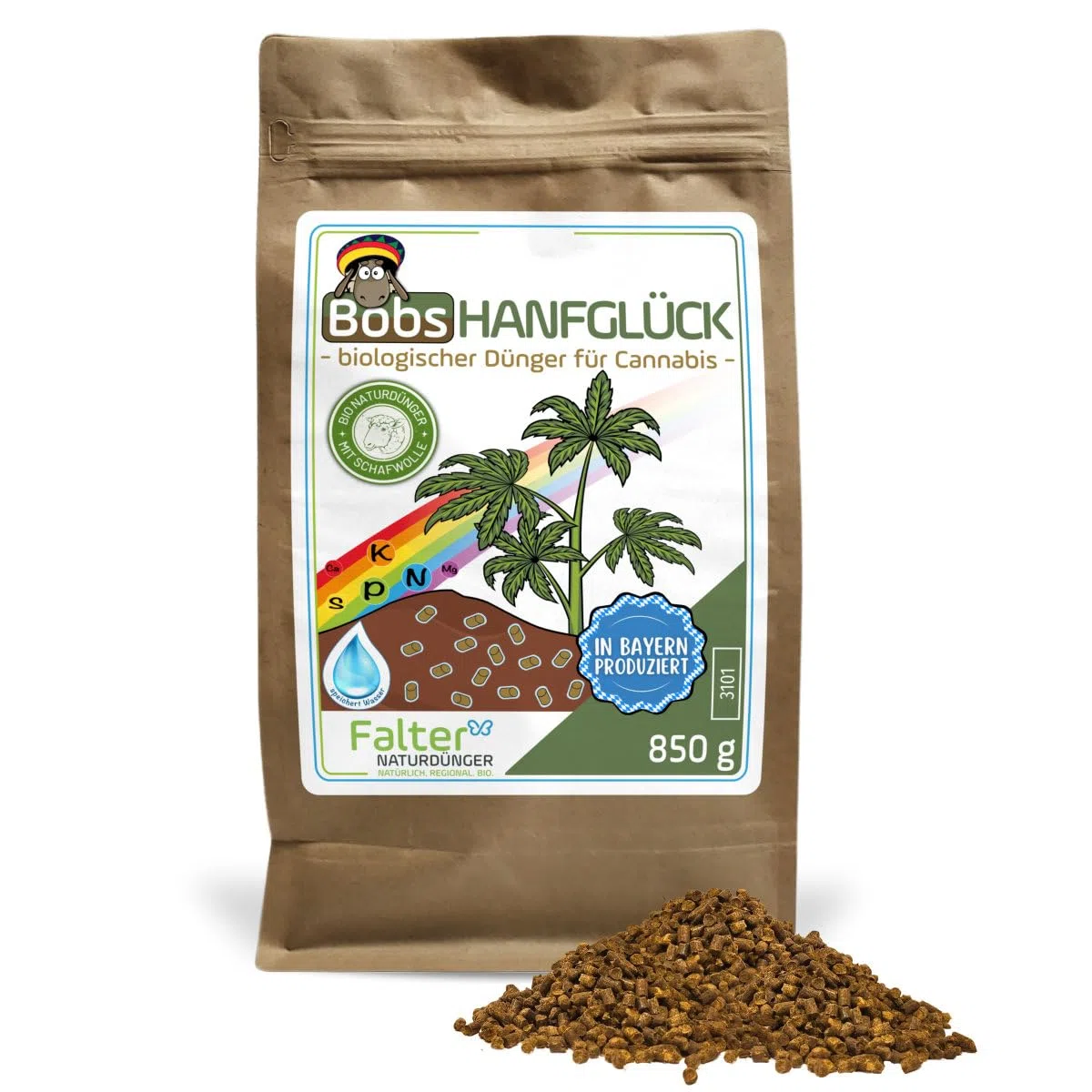 Bobs Hanfglück - biologischer Dünger für Cannabis, 850 g