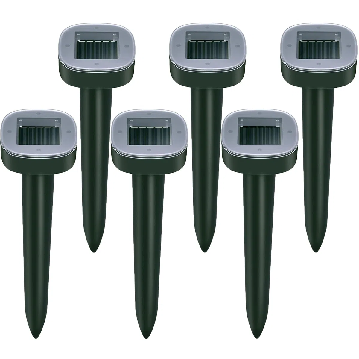 Maulwurf Vertreiber–Maulwurfschreck solar Testsieger, IP65 Geeignet zur Vertreibung von Maulwürfe und Anderen Nagetieren in Gärten Rasen (Runden 6 Pack)